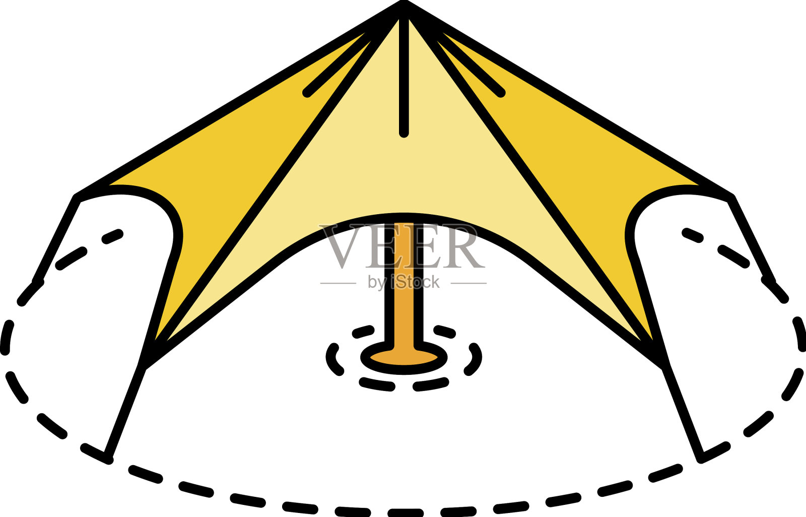 节日帐篷图标颜色轮廓插画图片素材
