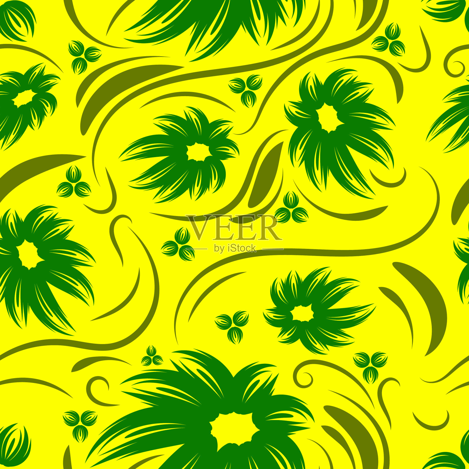 民间花卉图案花面设计插画图片素材