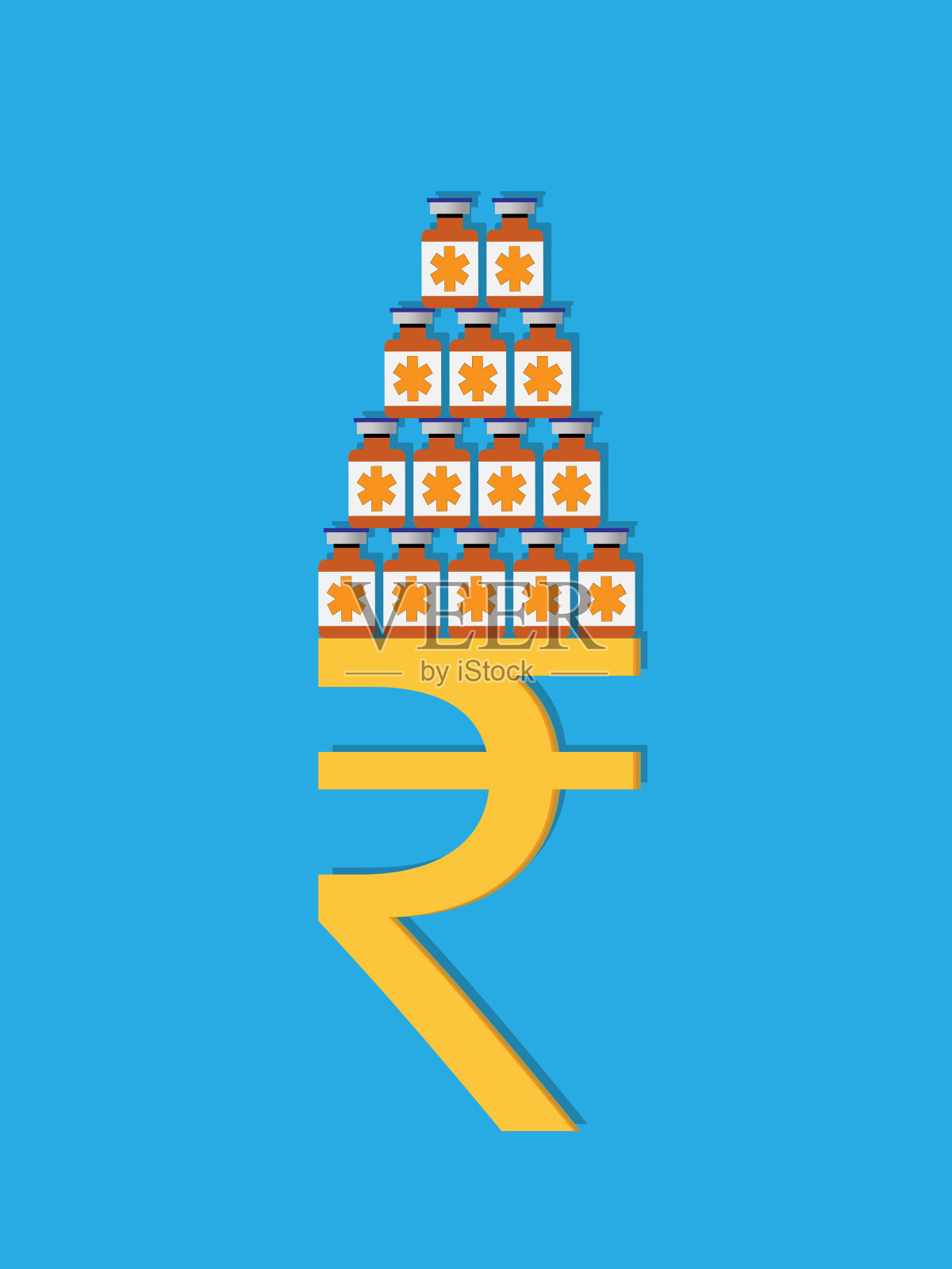 卢比平衡疫苗插画图片素材