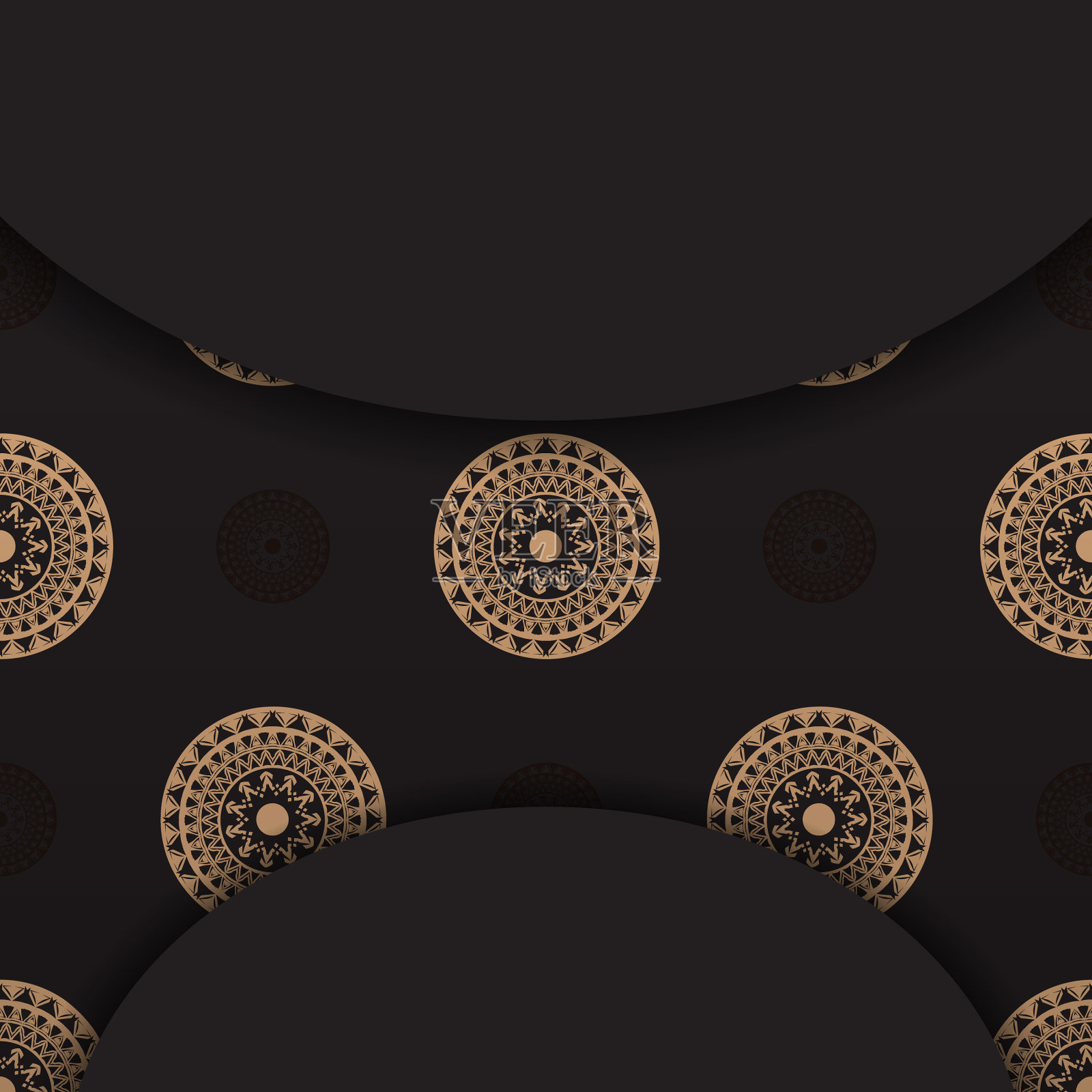 黑色问候传单与棕色抽象设计模板素材