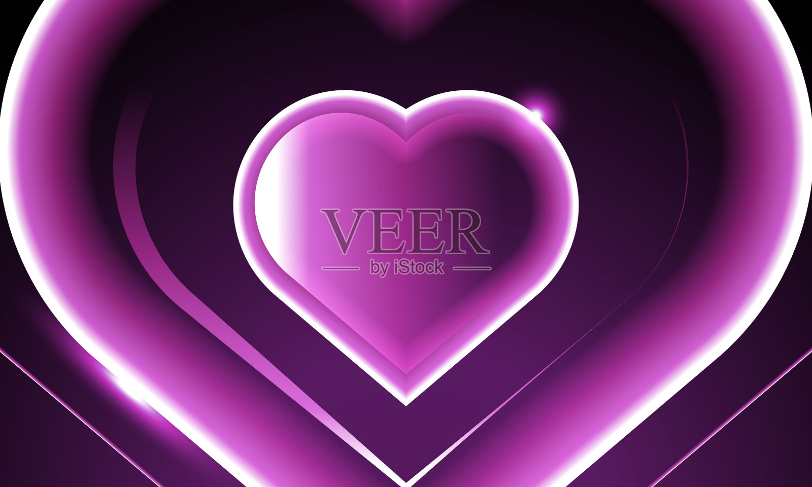 心在黑暗的背景与描边框架股票插图插画图片素材