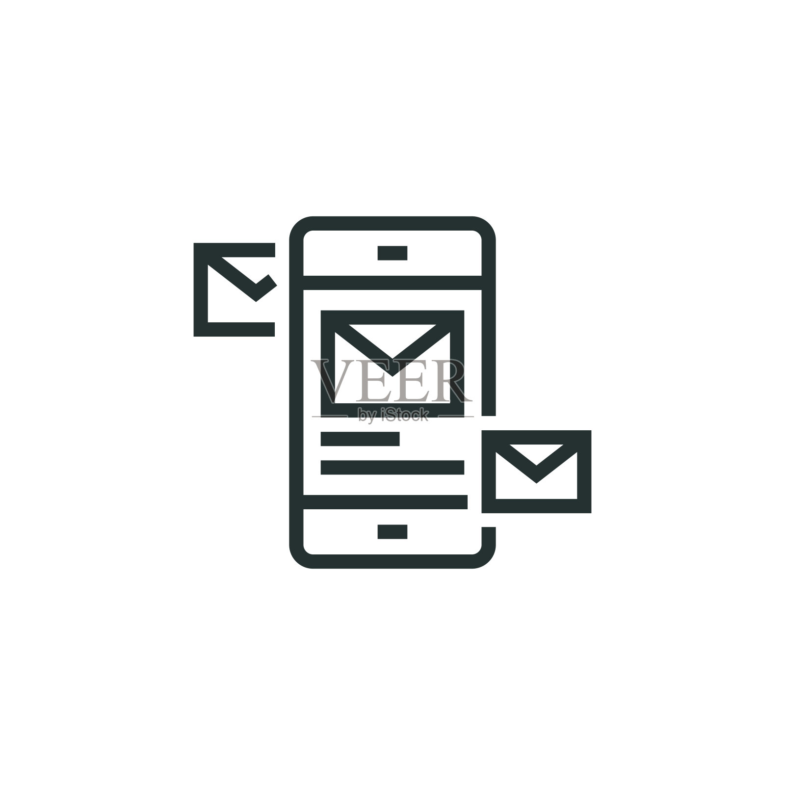 短信营销线图标插画图片素材