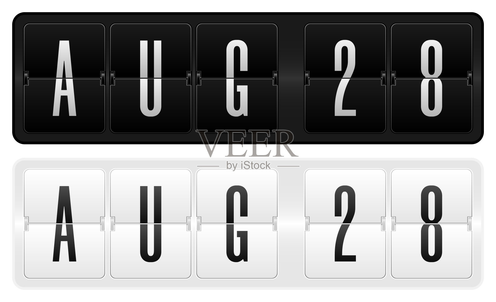 黑暗和光明日历主题- 8月28日插画图片素材