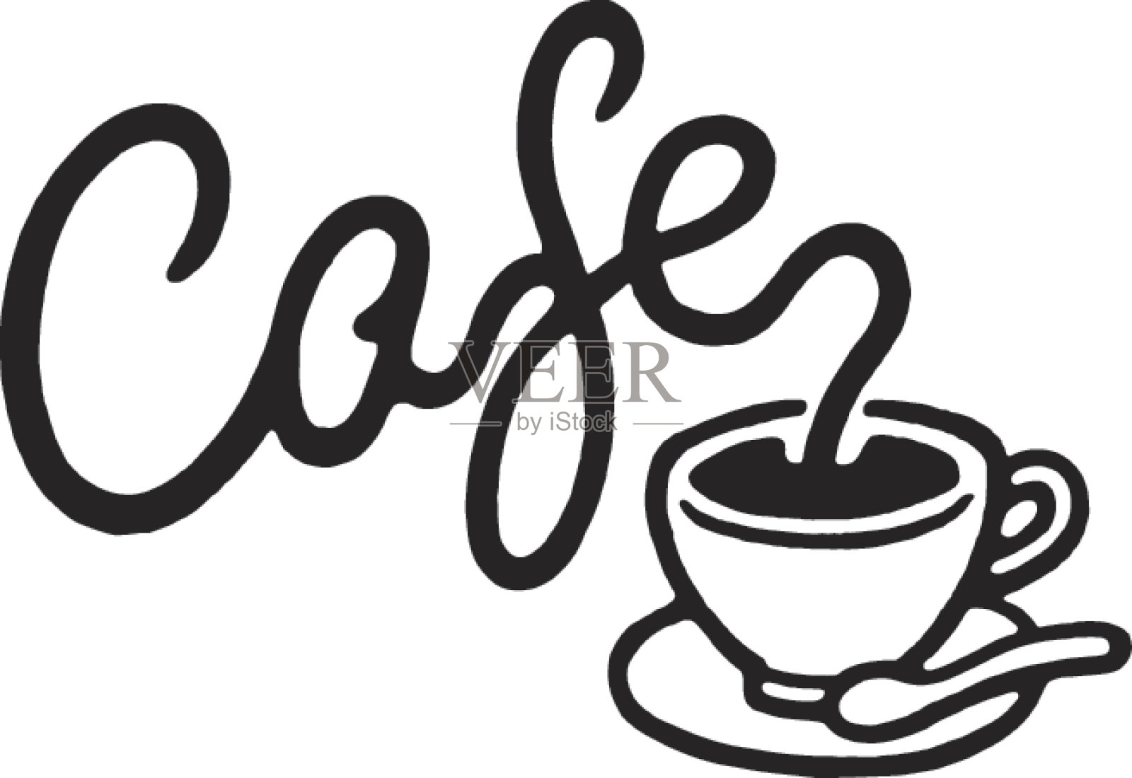 Caf咖啡杯插画图片素材