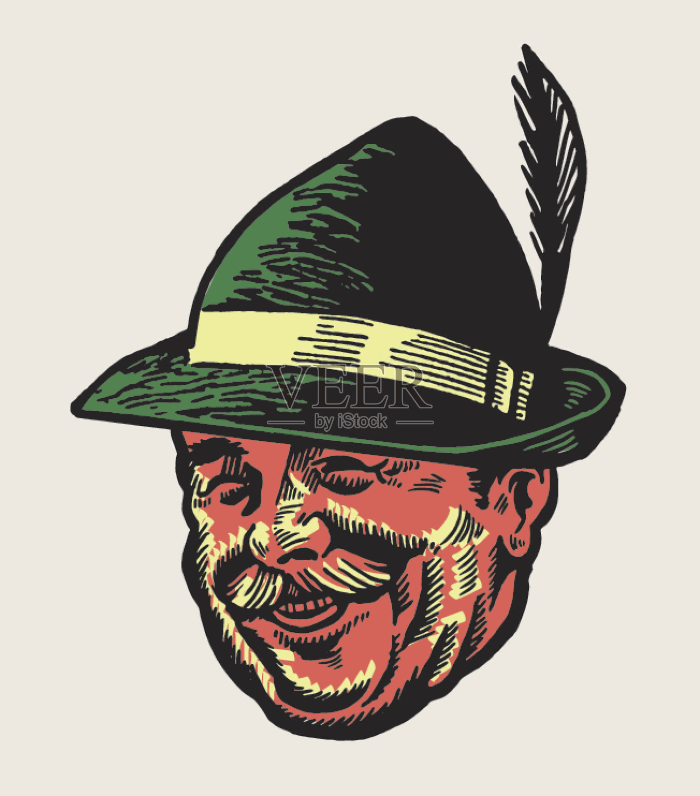 男人的帽子插画图片素材