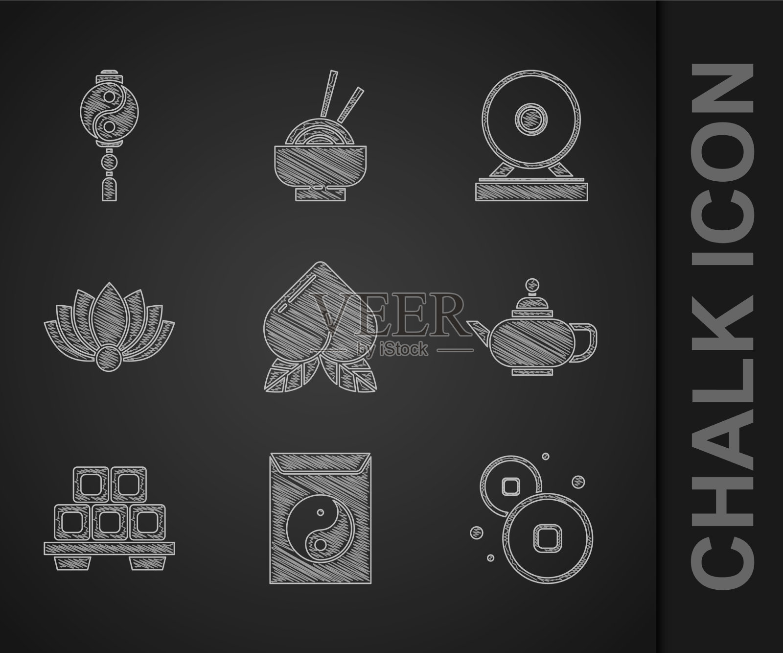 设桃树阴果阳，信封华图标素材