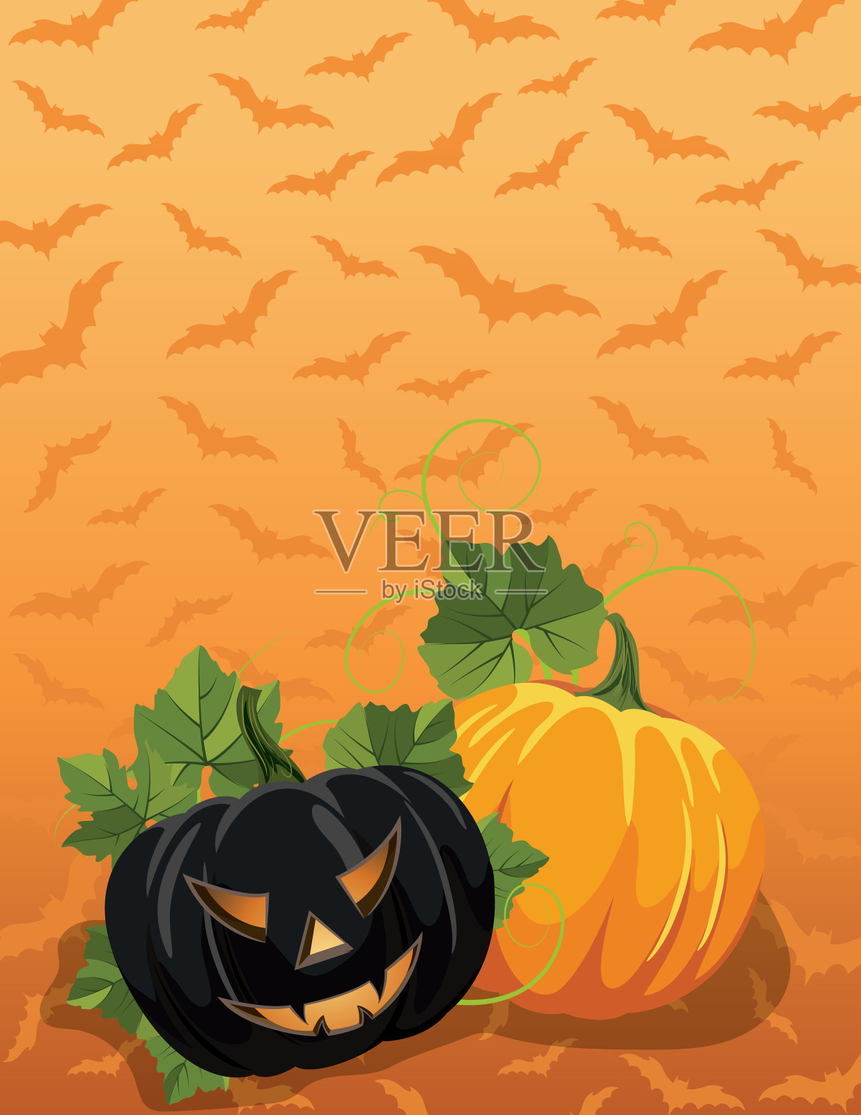 有趣的万圣节南瓜背景插画图片素材