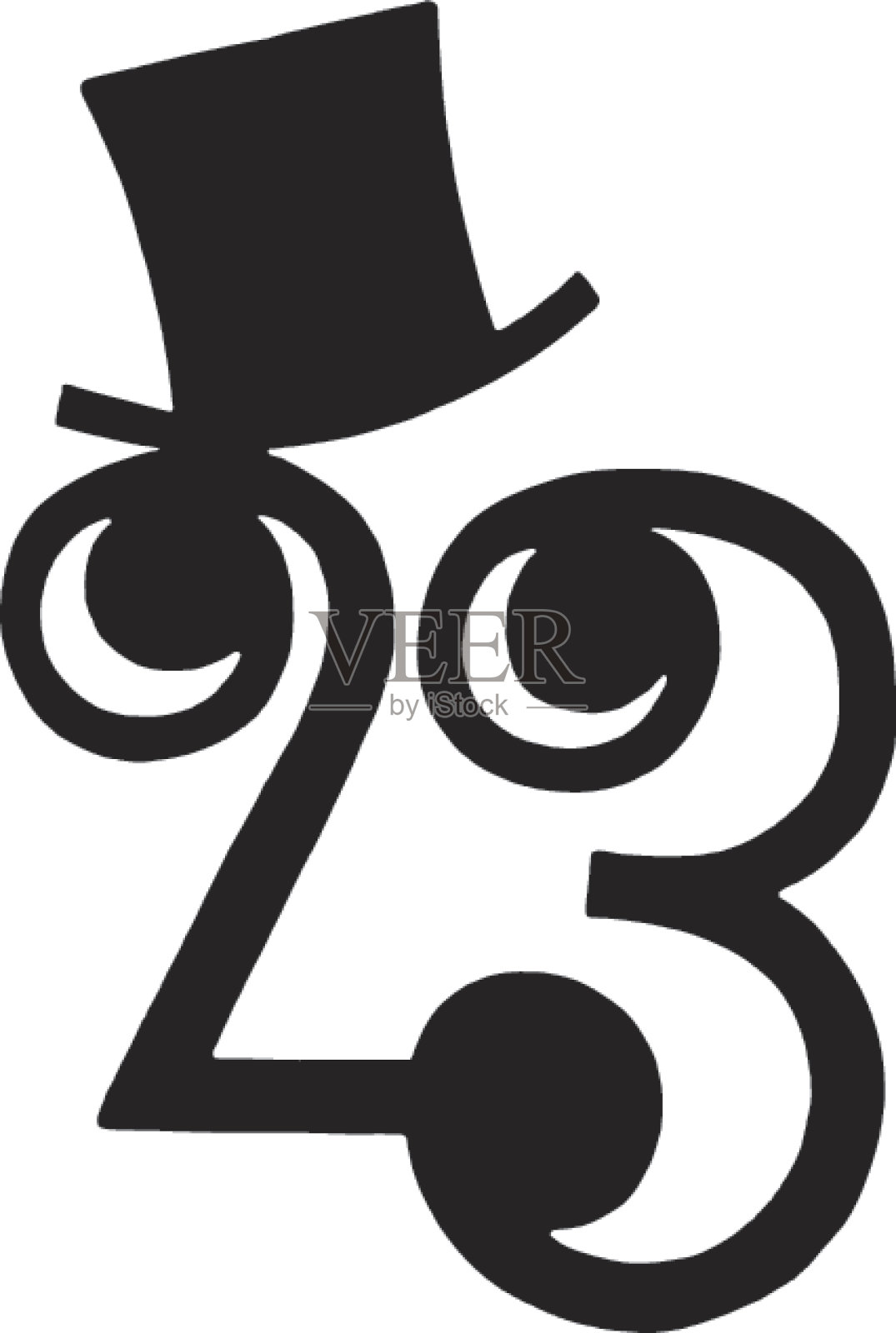 大礼帽二十三插画图片素材