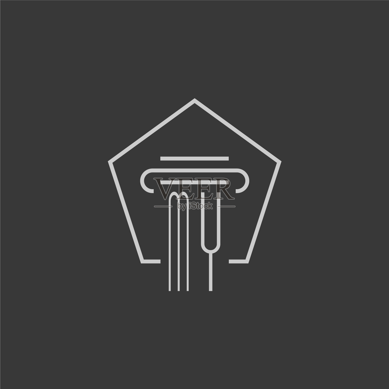 首字母组合我与单线支柱标志图标素材