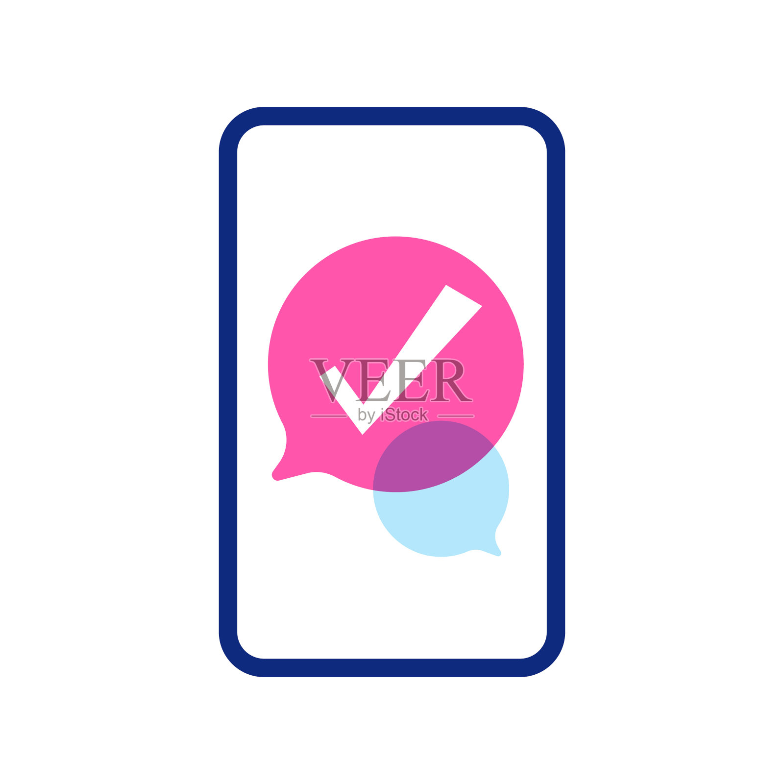 智能手机语音泡泡和设计元素插画图片素材