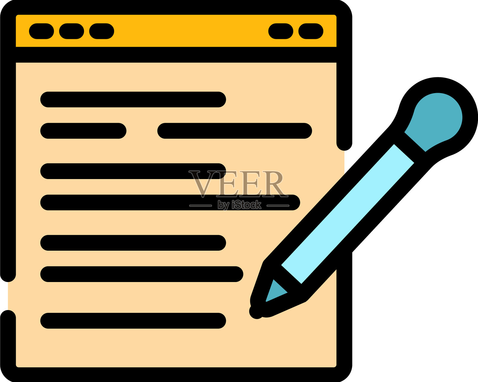 写网页评论图标颜色大纲插画图片素材