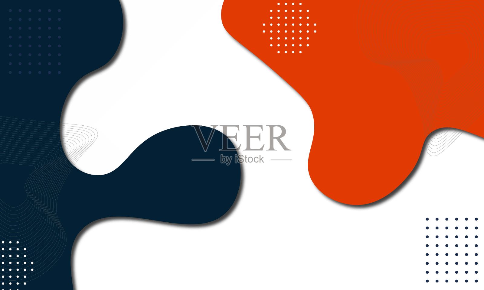 极简主义手绘流体形状背景插画图片素材