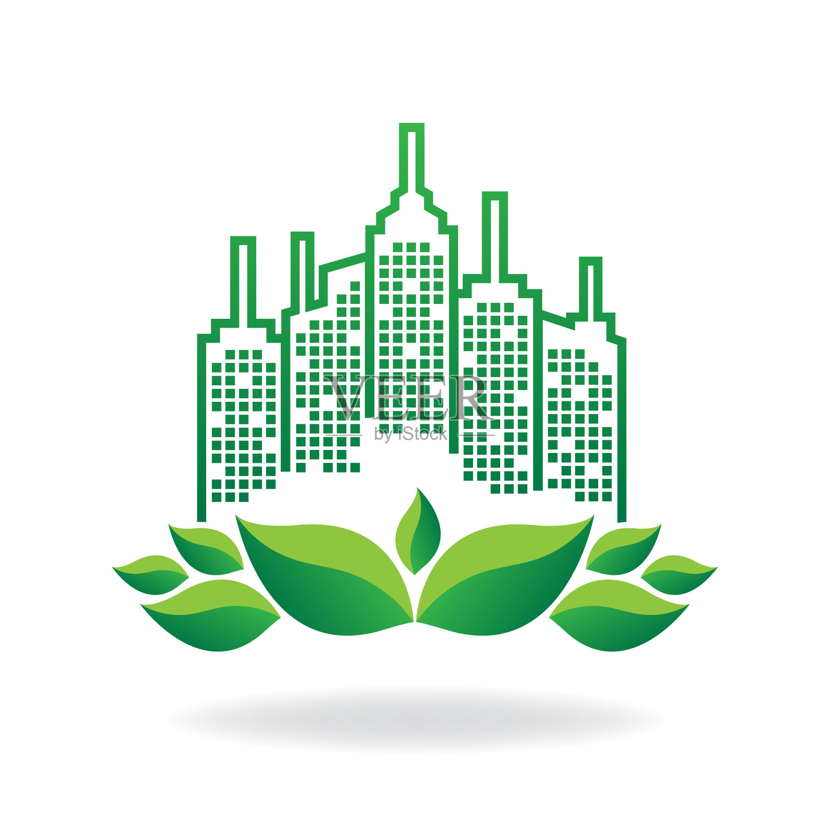 绿色城市插画图片素材