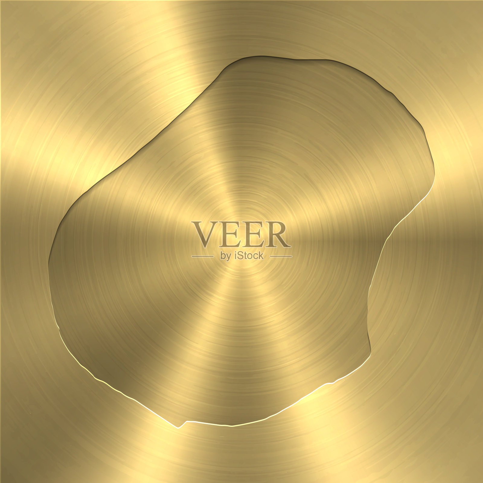 瑙鲁地图上的金色背景-圆形拉丝金属纹理插画图片素材