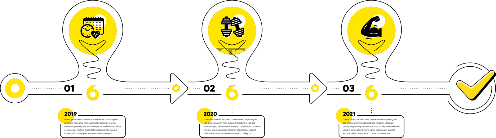 体育信息图3个步骤时间表运动过程设计元素图片