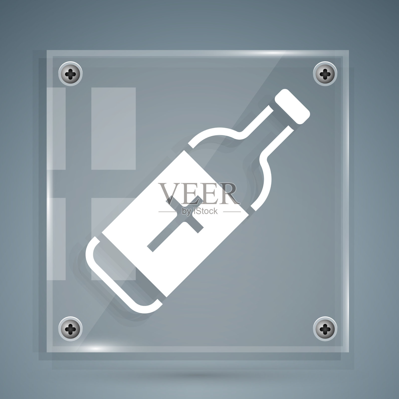 白色圣水瓶图标隔离在灰色插画图片素材