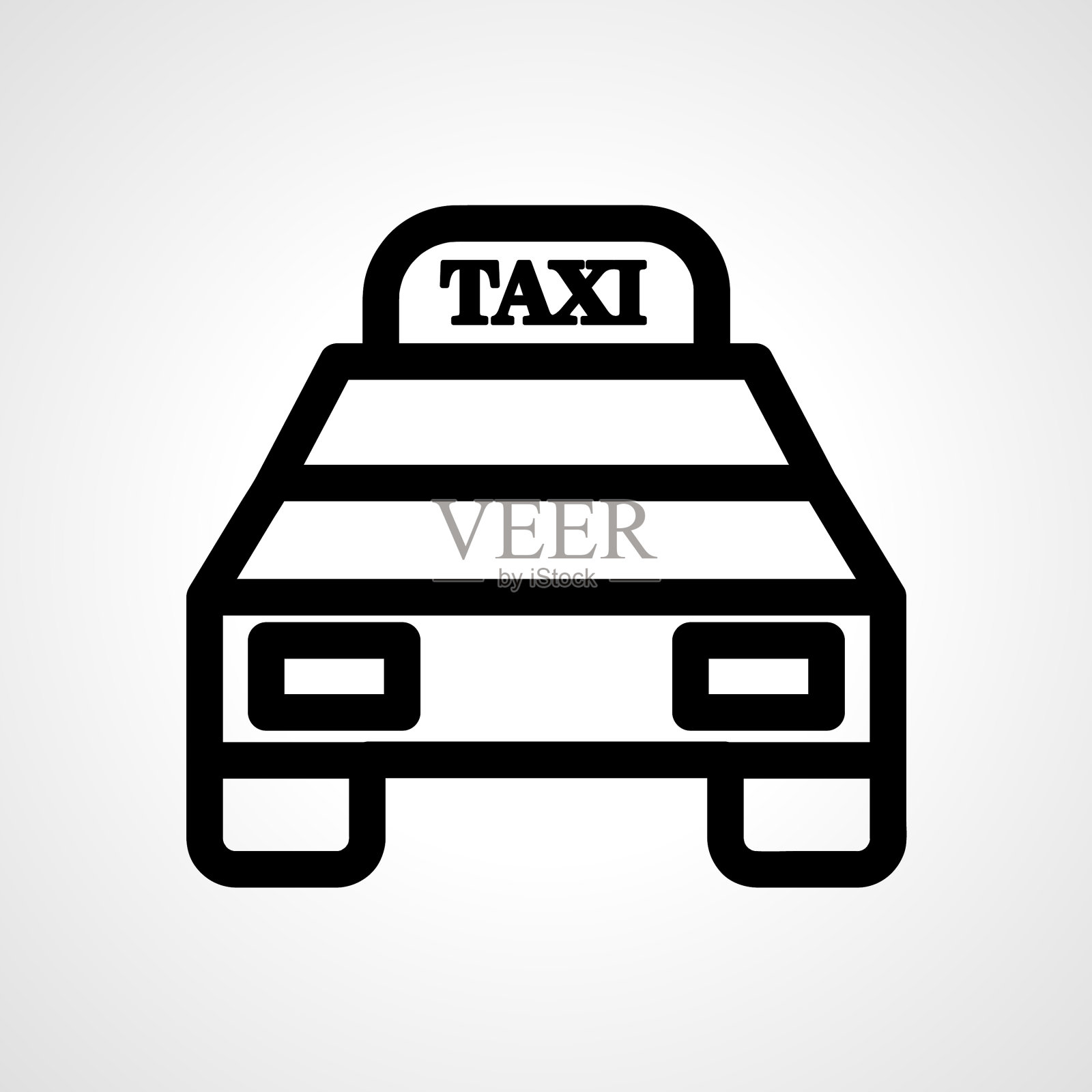 出租车线图标出租车线轮廓图标插画图片素材