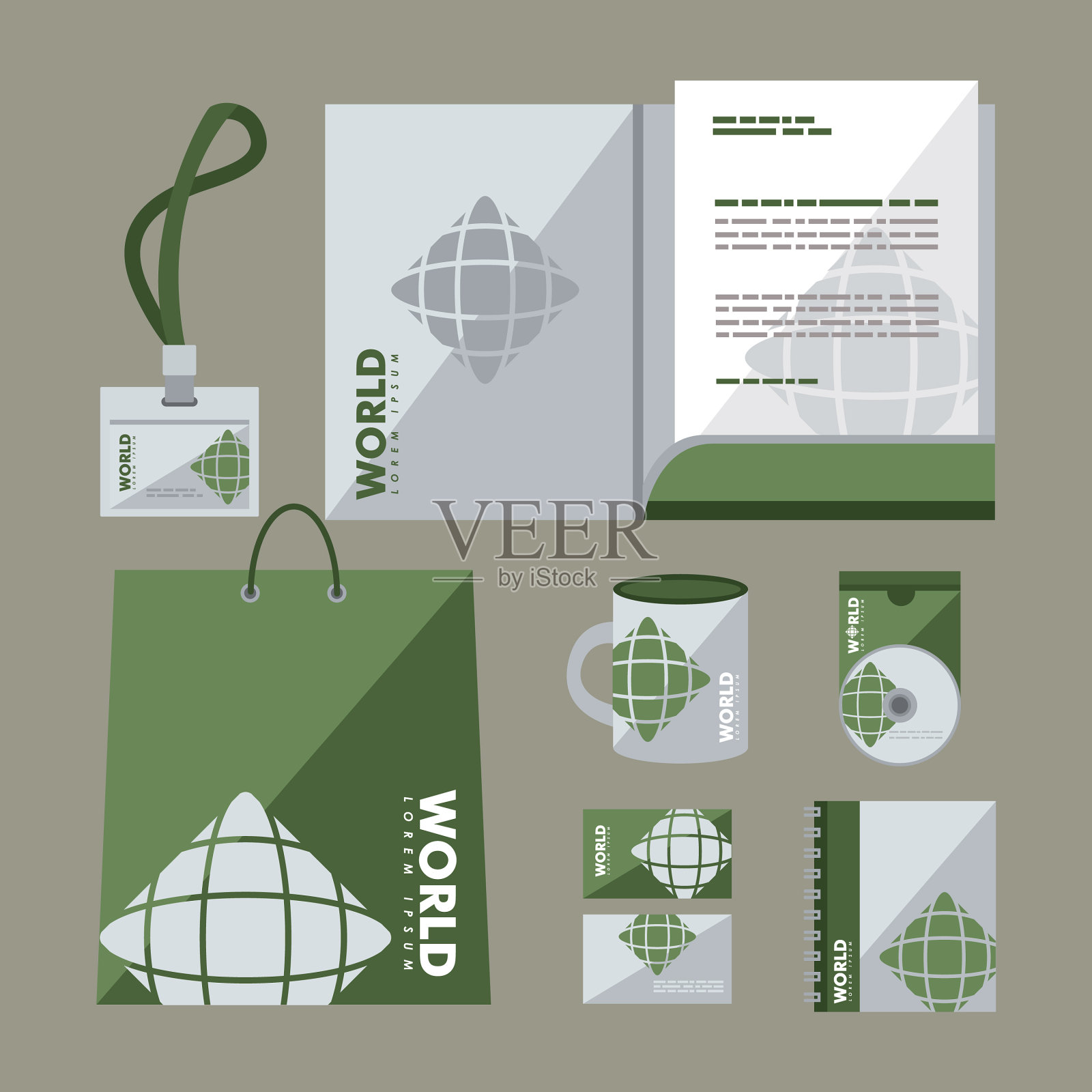 企业标识符号集插画图片素材