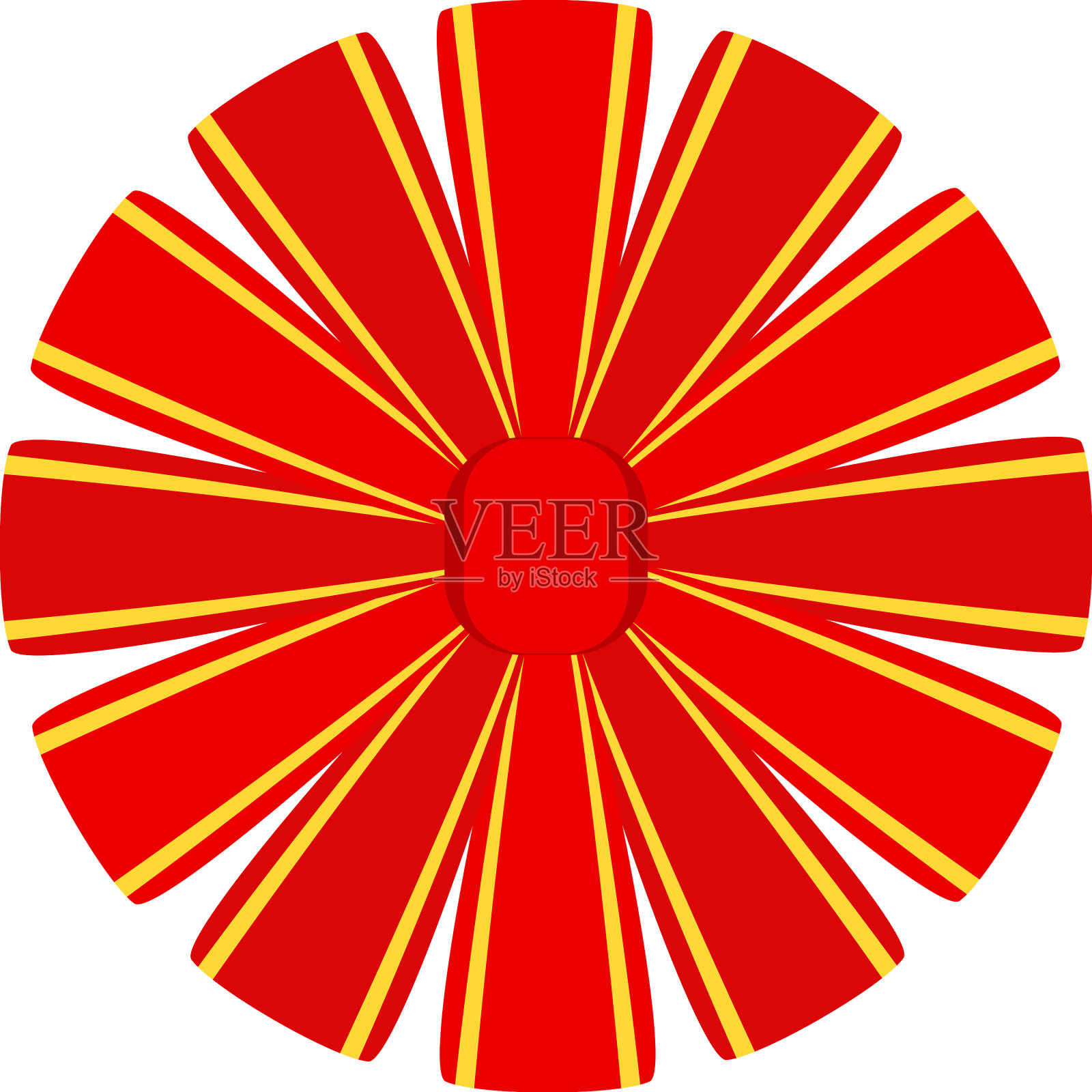 装饰节日红色蝴蝶结与黄色镶边插画图片素材