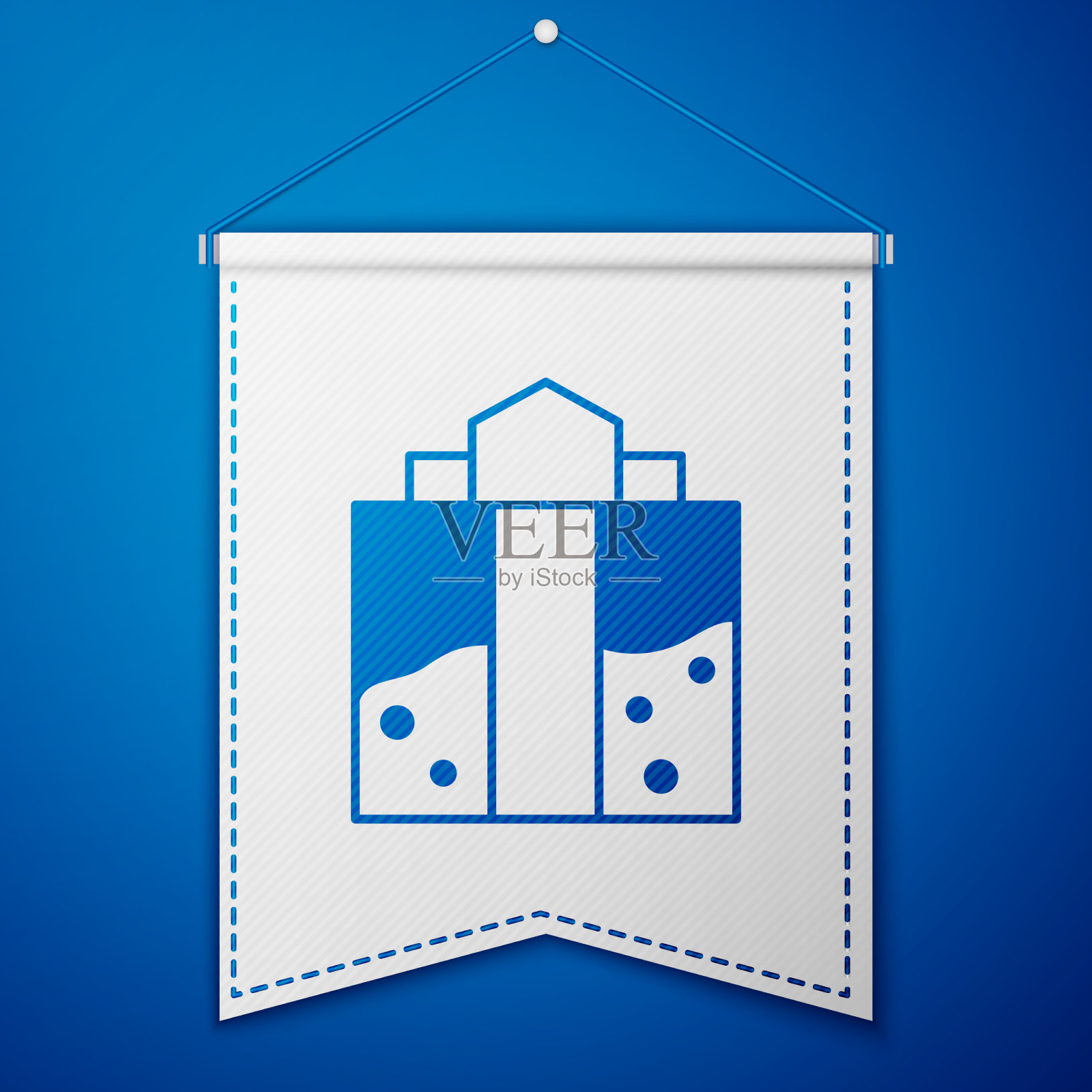 蓝色矿坑入口图标孤立在蓝色插画图片素材