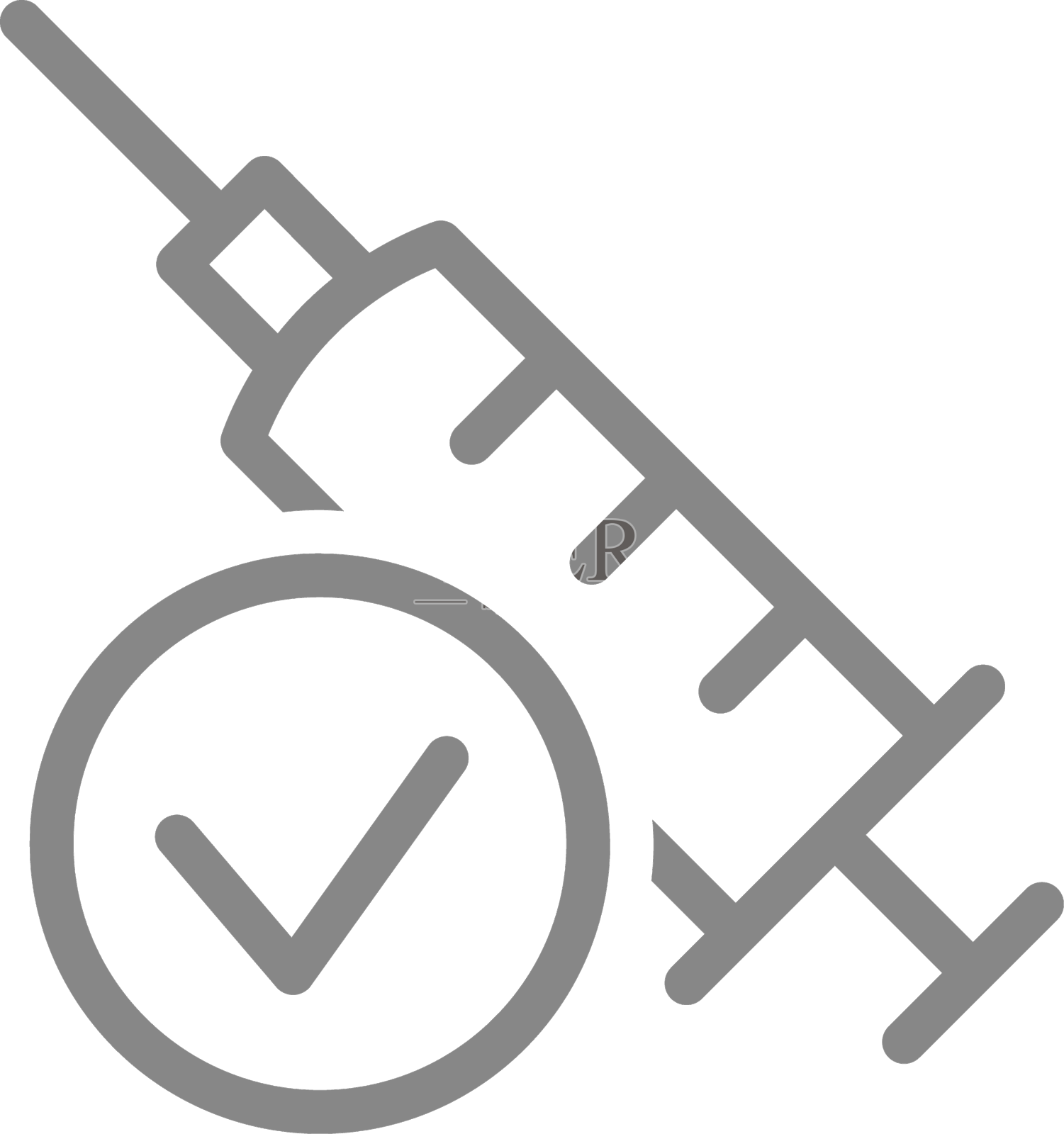 医疗注射器和检查标记线图标新设计元素图片