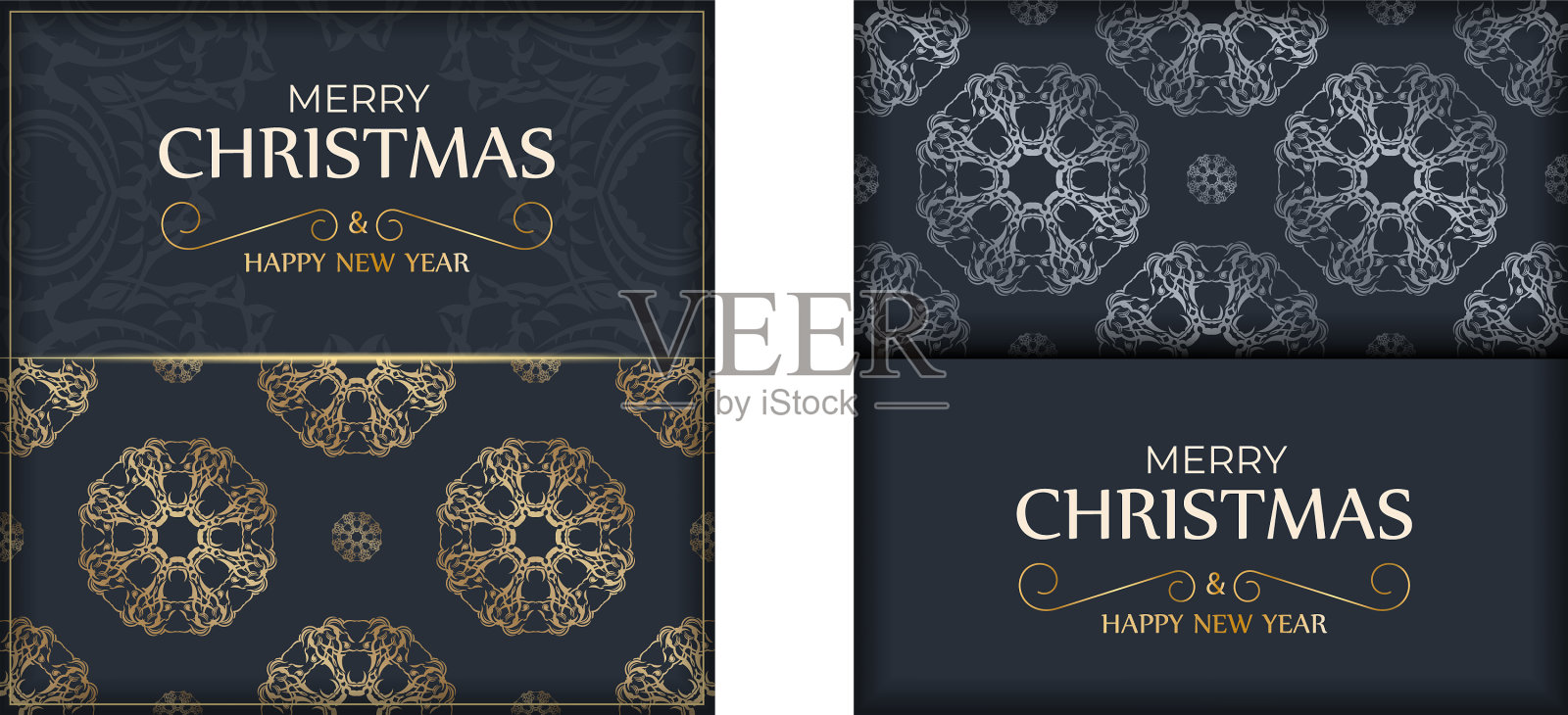 圣诞快乐传单模板在深蓝色设计模板素材