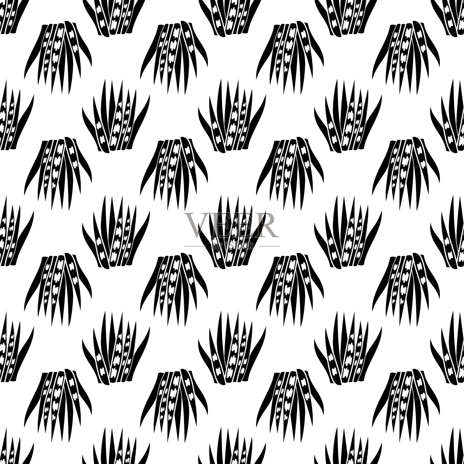 长叶肉质图案无缝插画图片素材