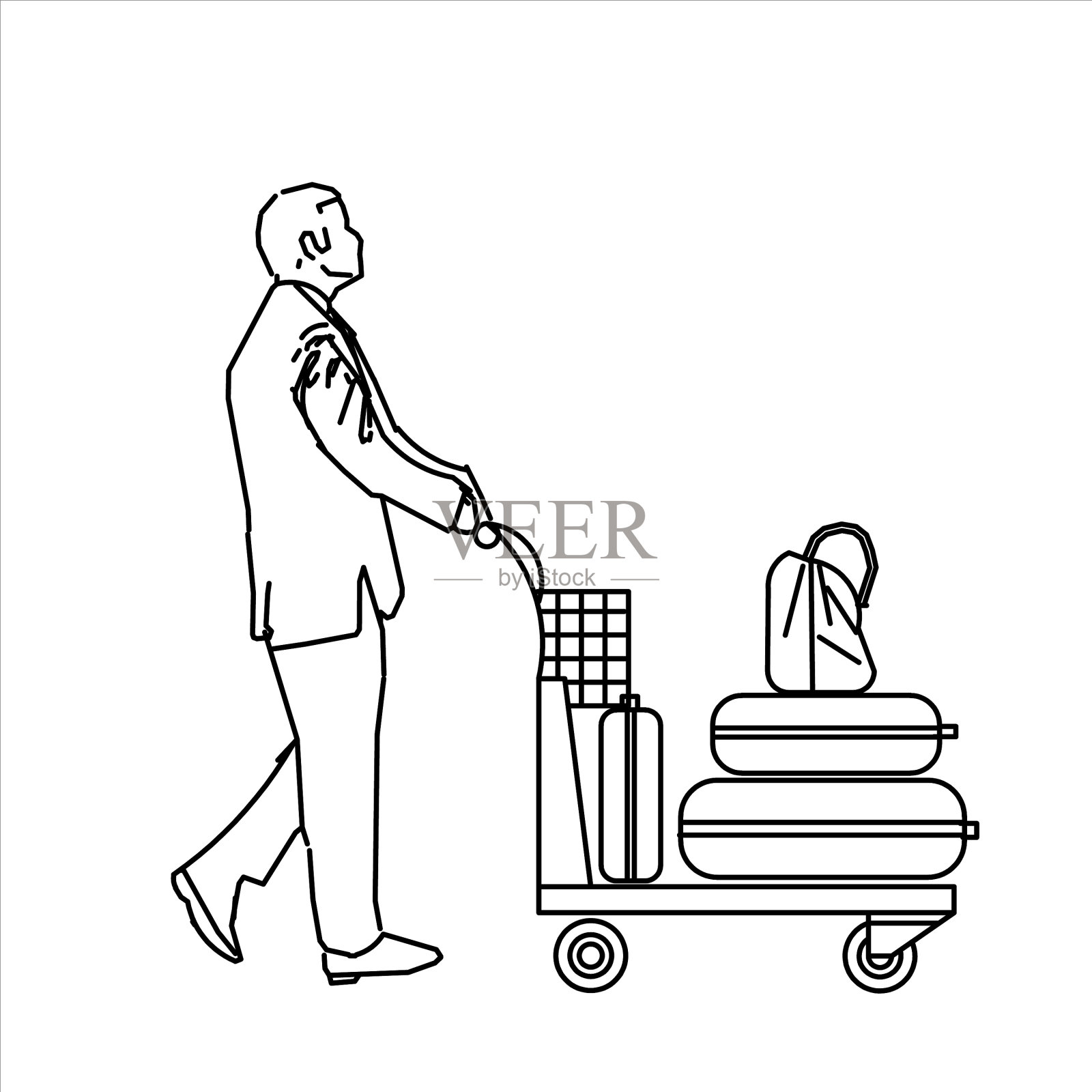 一个人的草图设计插画图片素材