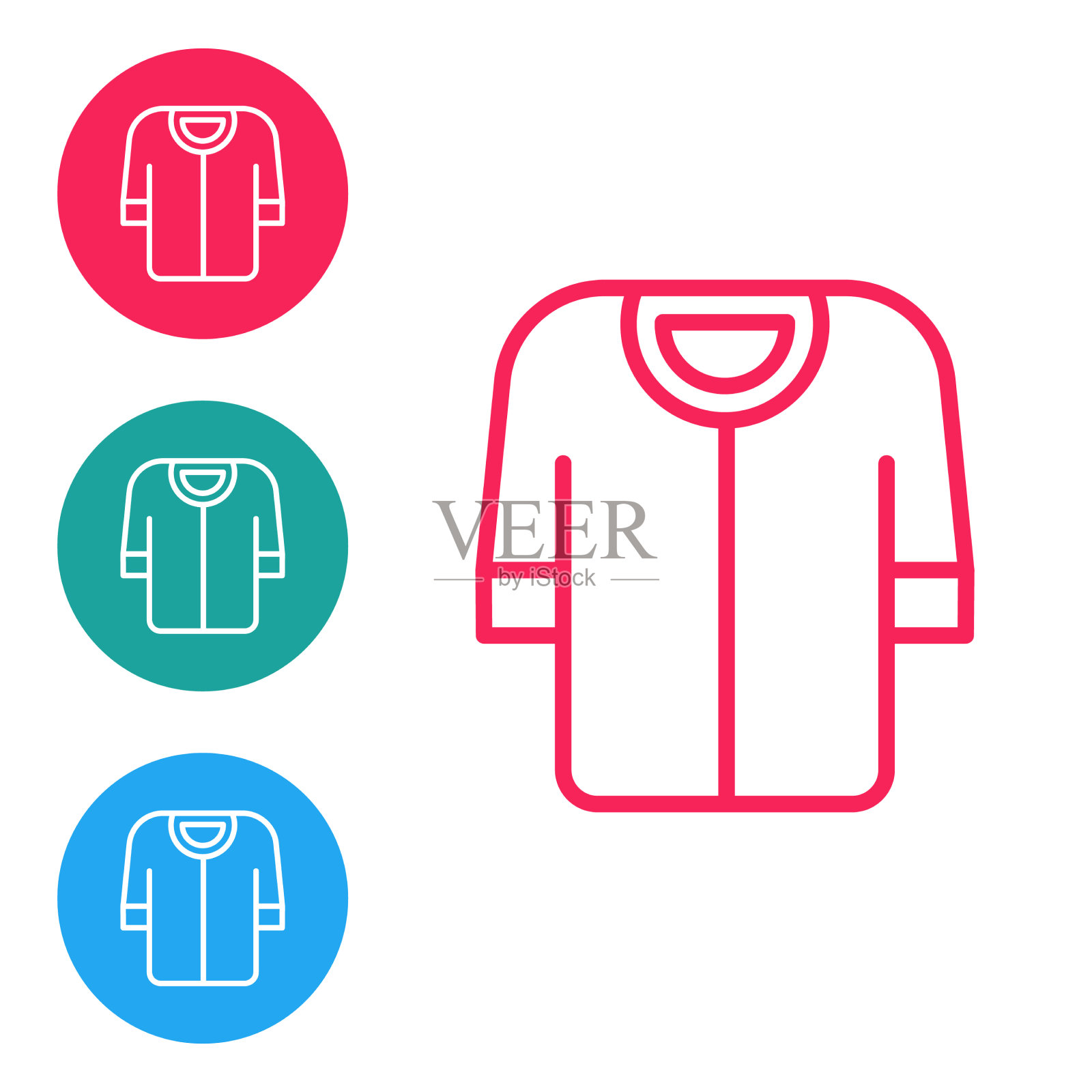 红线棒球t恤图标孤立在白色上图标素材