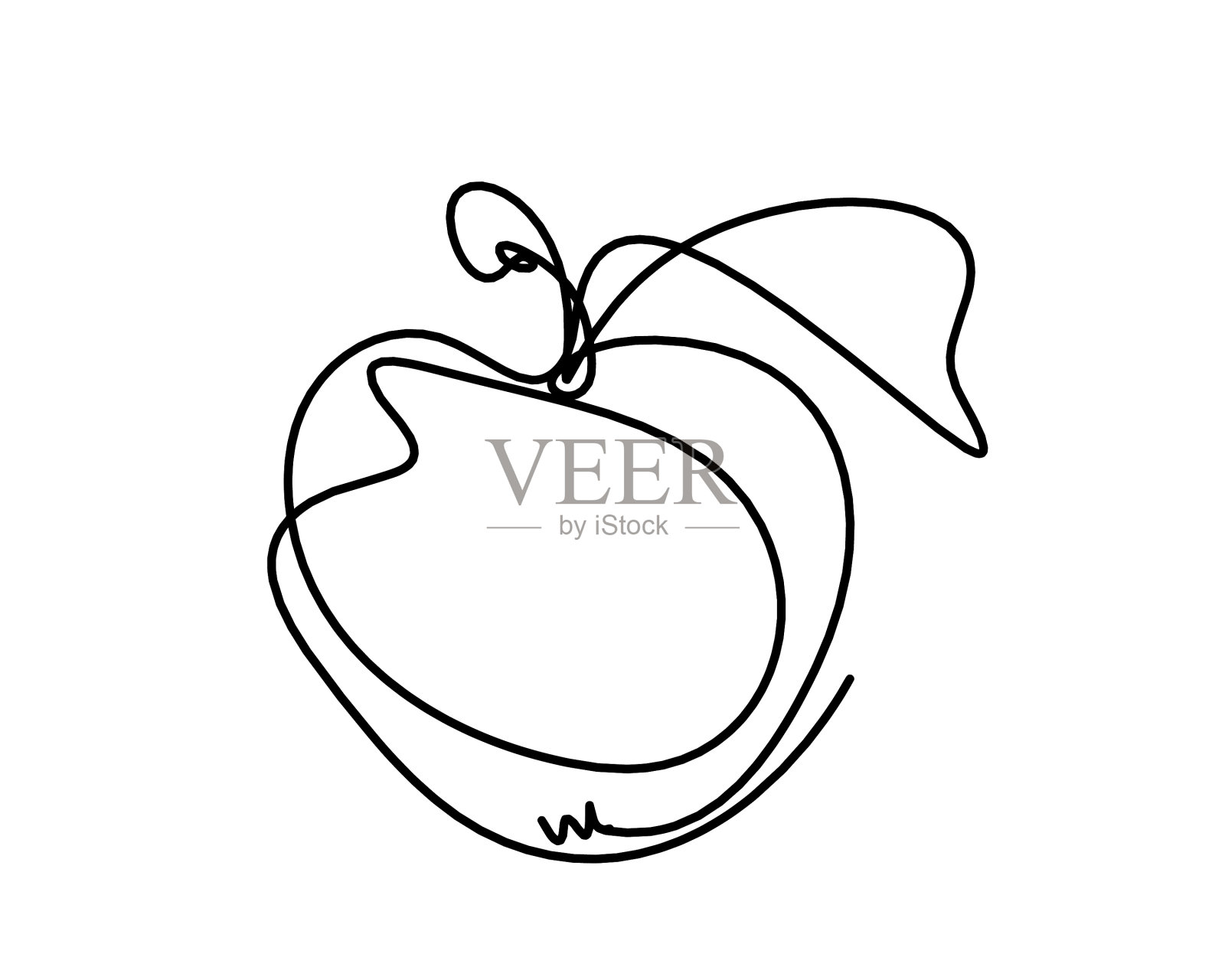 在白色背景上画线苹果设计元素图片