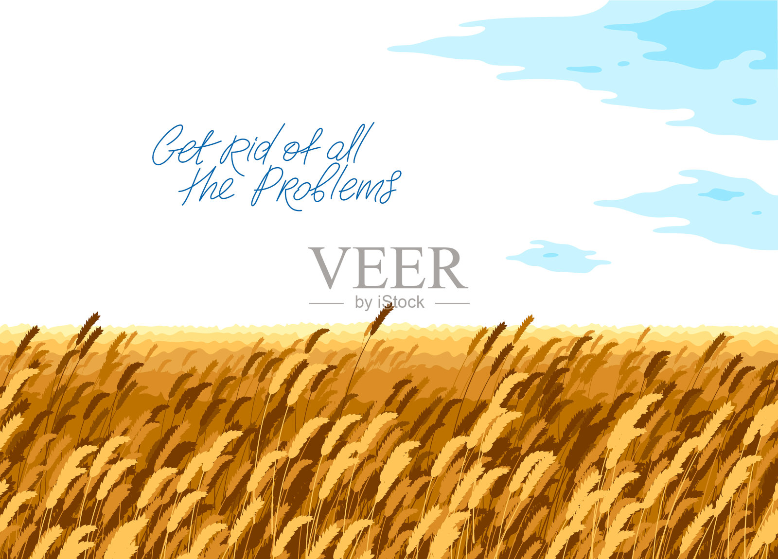 麦田风光恬静宁静插画图片素材