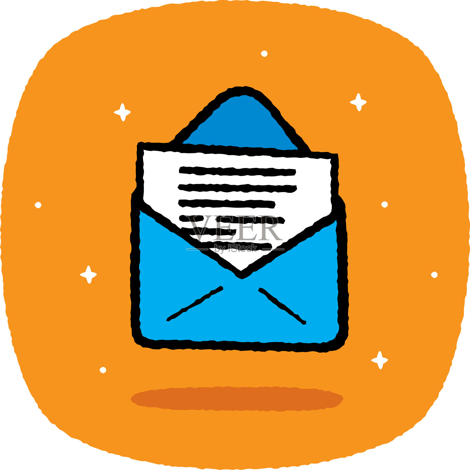 公开信涂鸦插画图片素材