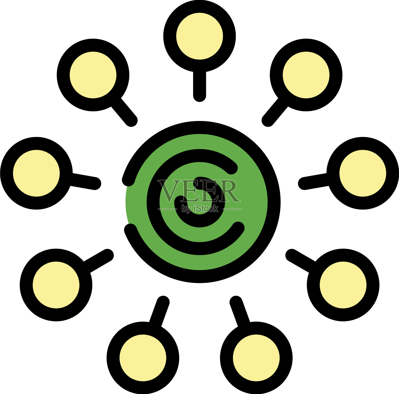 众筹星图图标颜色轮廓图标素材