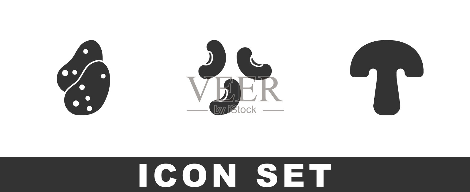 设置土豆豆和蘑菇图标图标素材