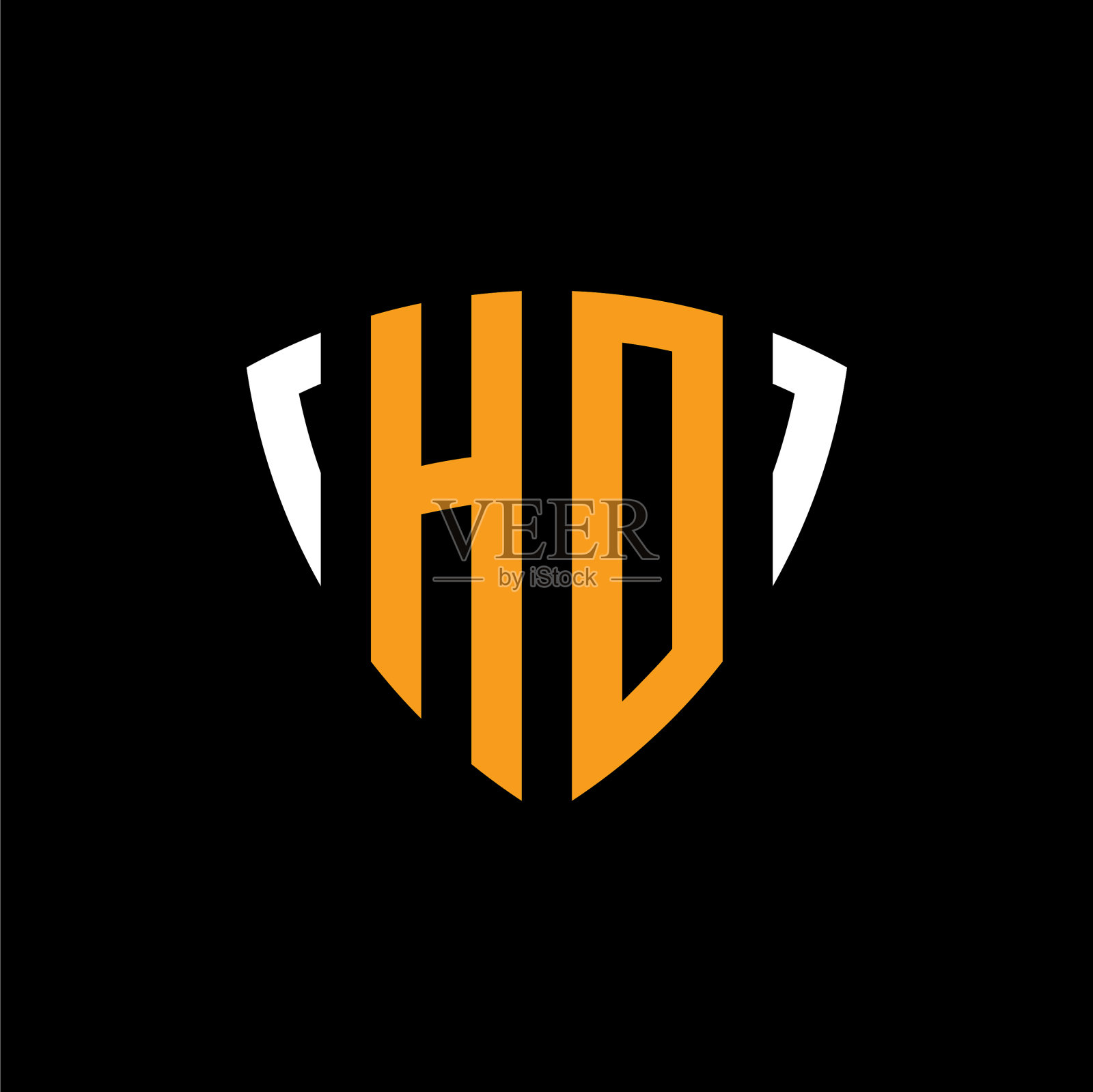 Ho标志的字母组合设计模板插画图片素材