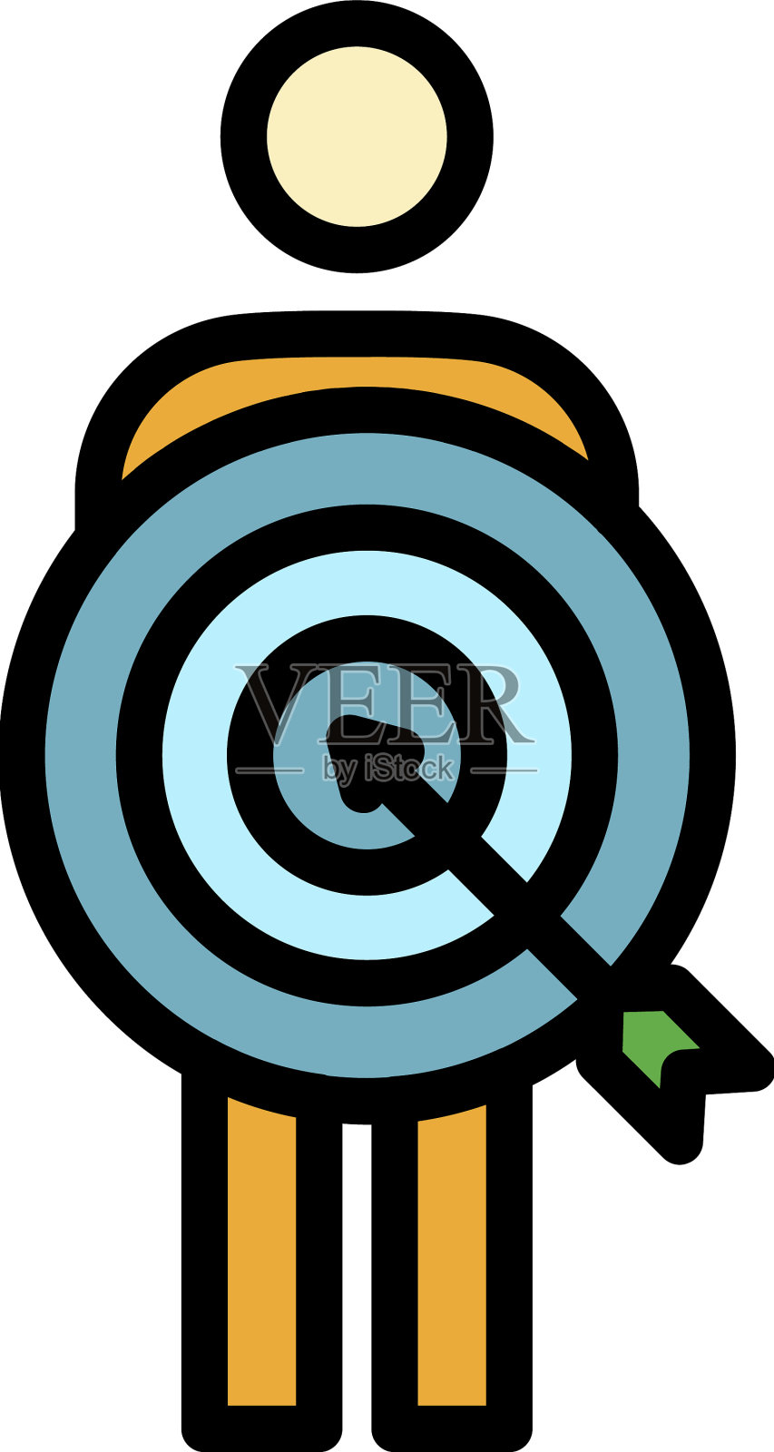 目标客户图标颜色轮廓插画图片素材