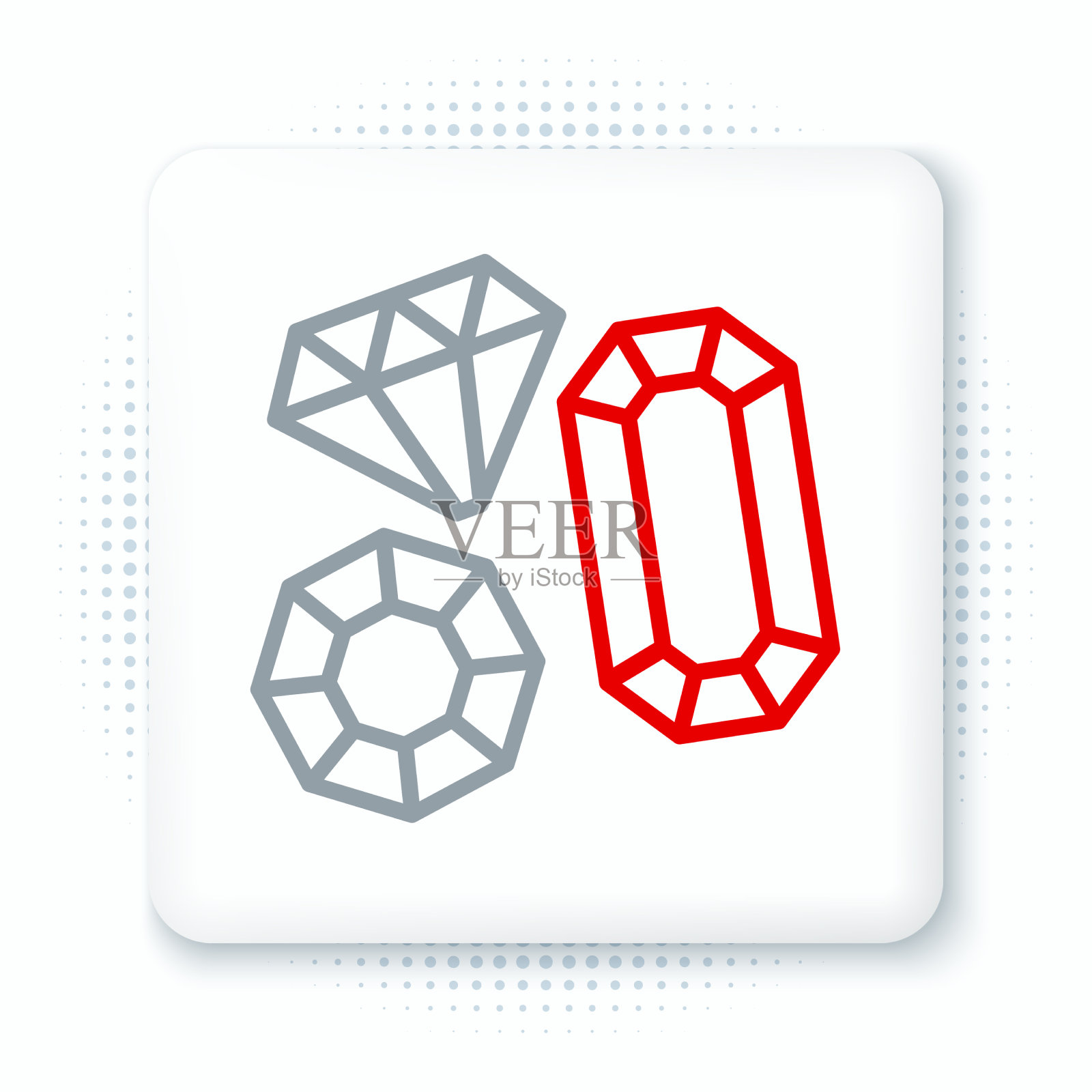 行宝石石图标孤立在白色背景插画图片素材