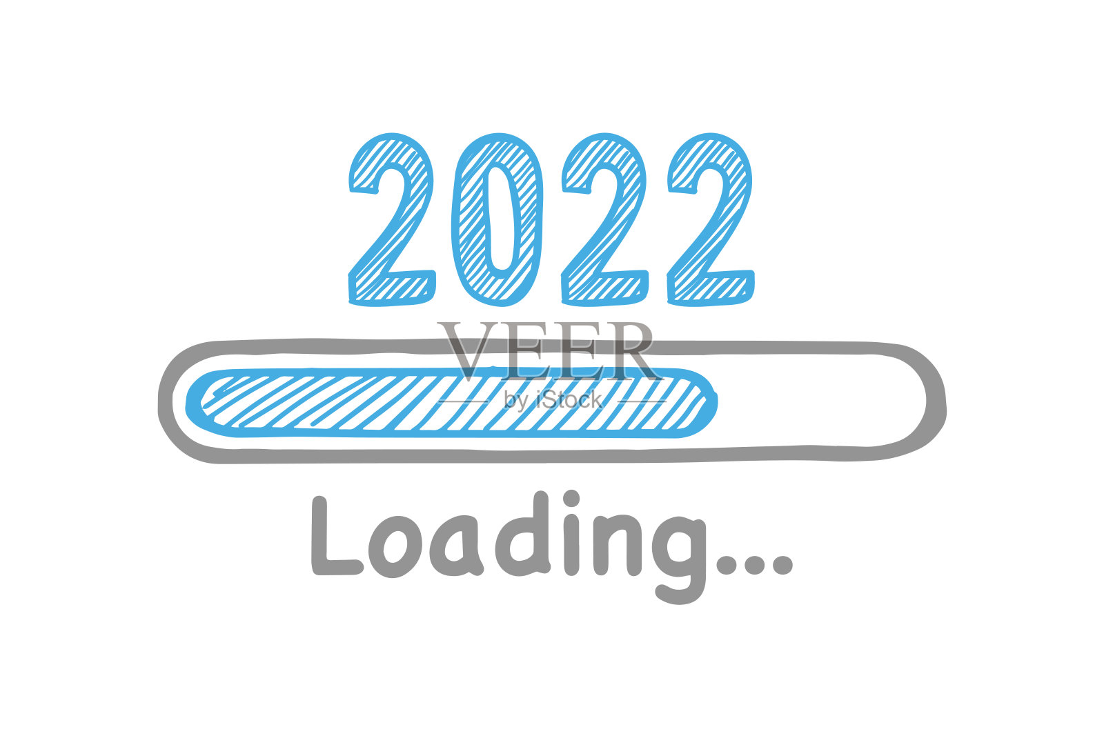 在白色背景上加载新年2022插画图片素材