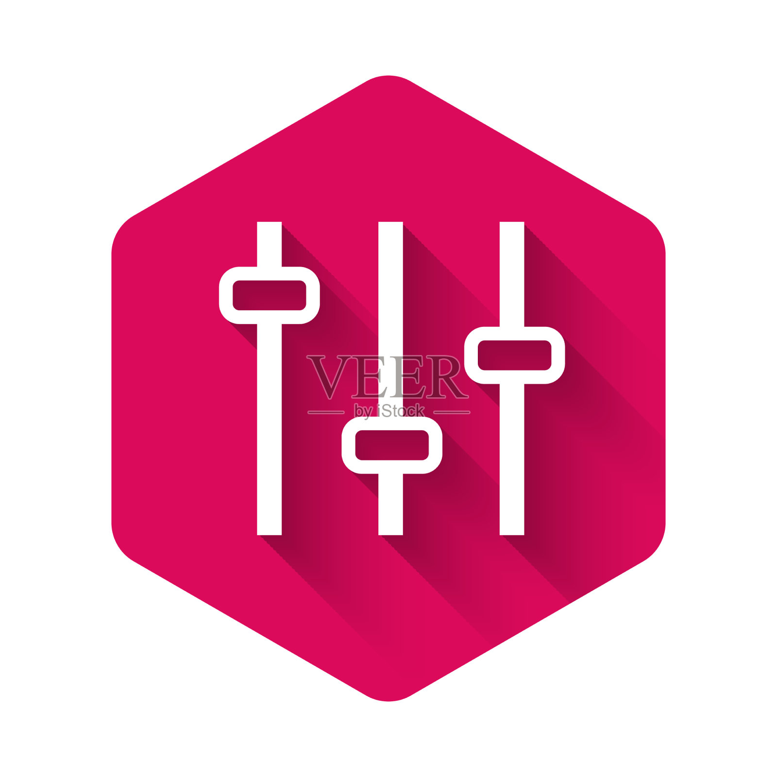 白色音乐均衡器图标隔离与长图标素材