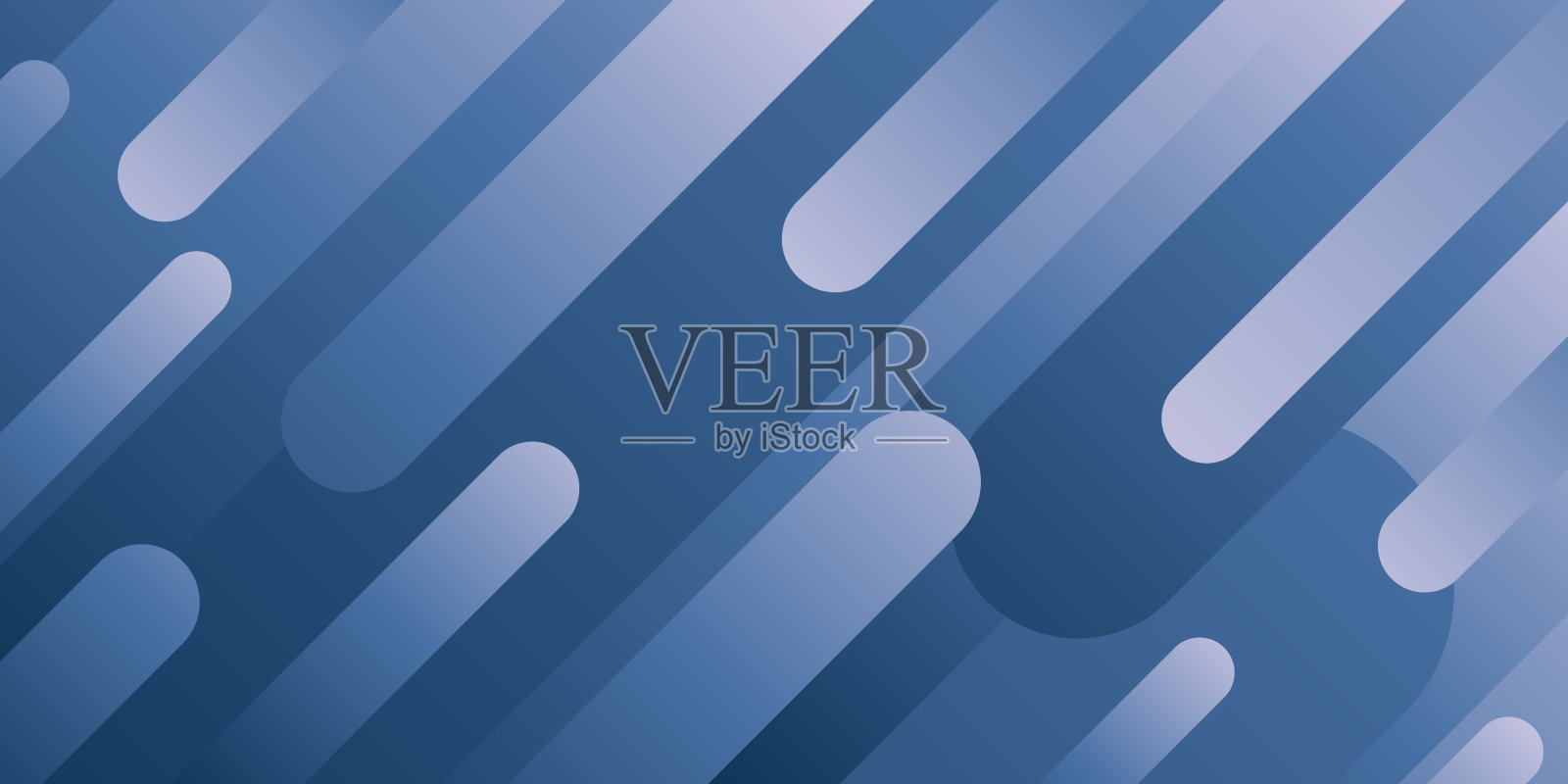 几何形状的抽象设计-流行的蓝色渐变插画图片素材