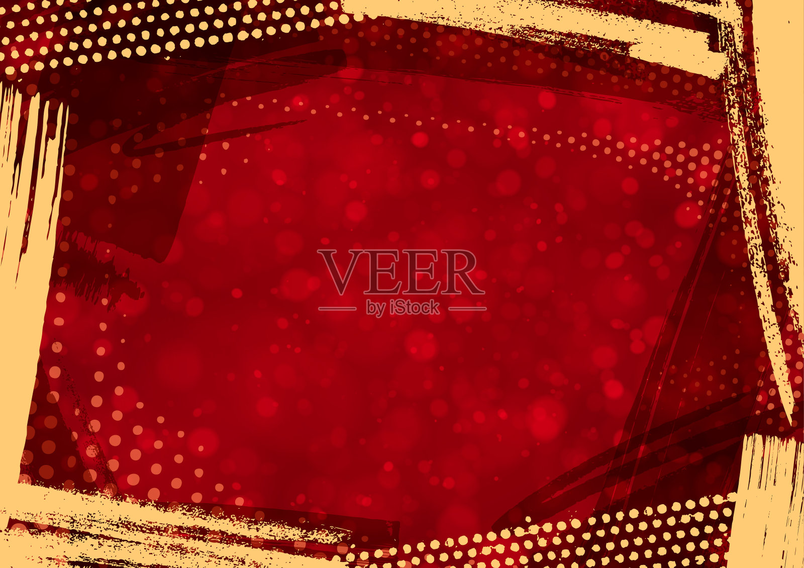 红色和金色的圣诞框架插画图片素材