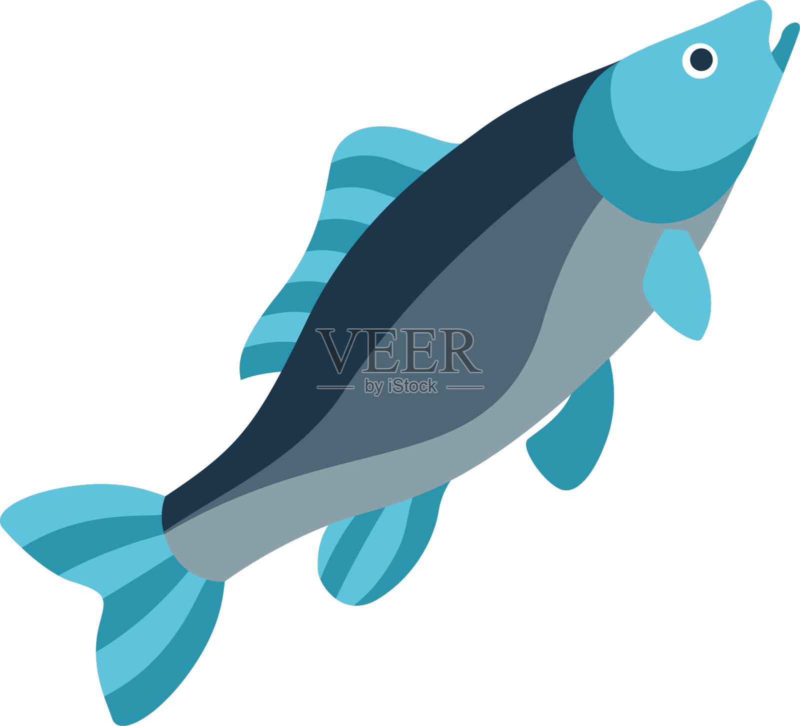 鱼形象的风格化的设计或设计元素图片