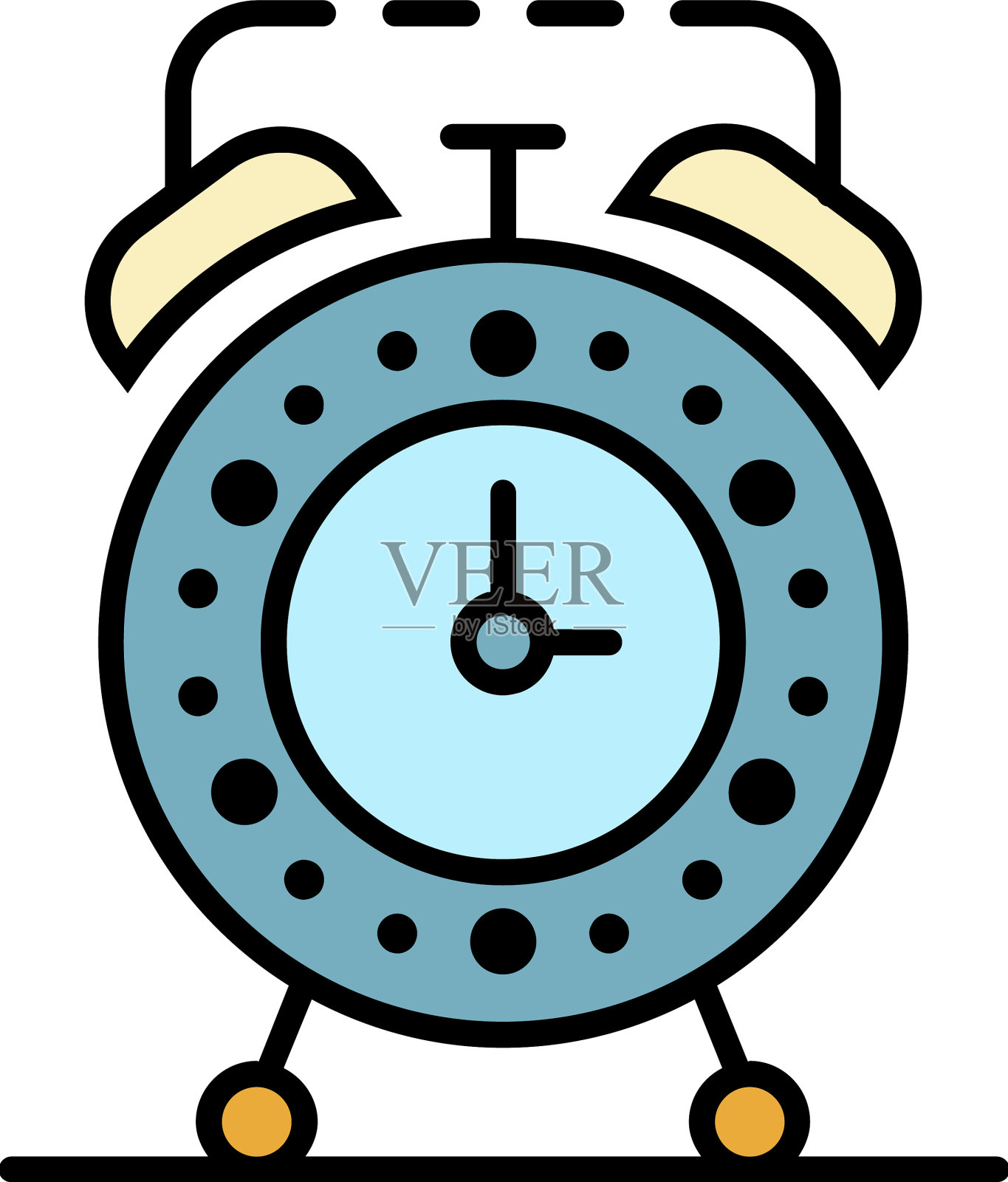 闹钟图标颜色轮廓插画图片素材