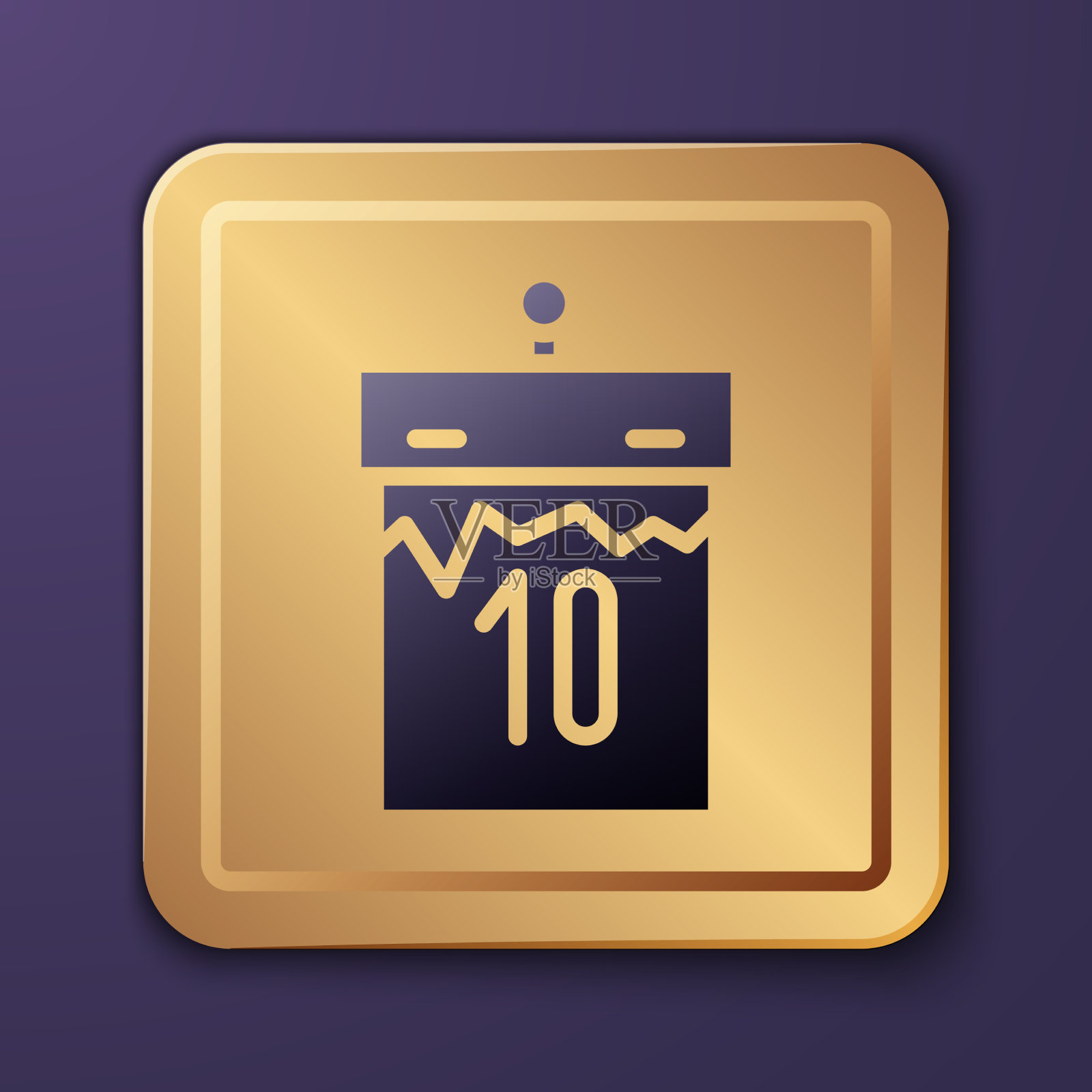 紫色日历图标孤立在紫色背景图标素材