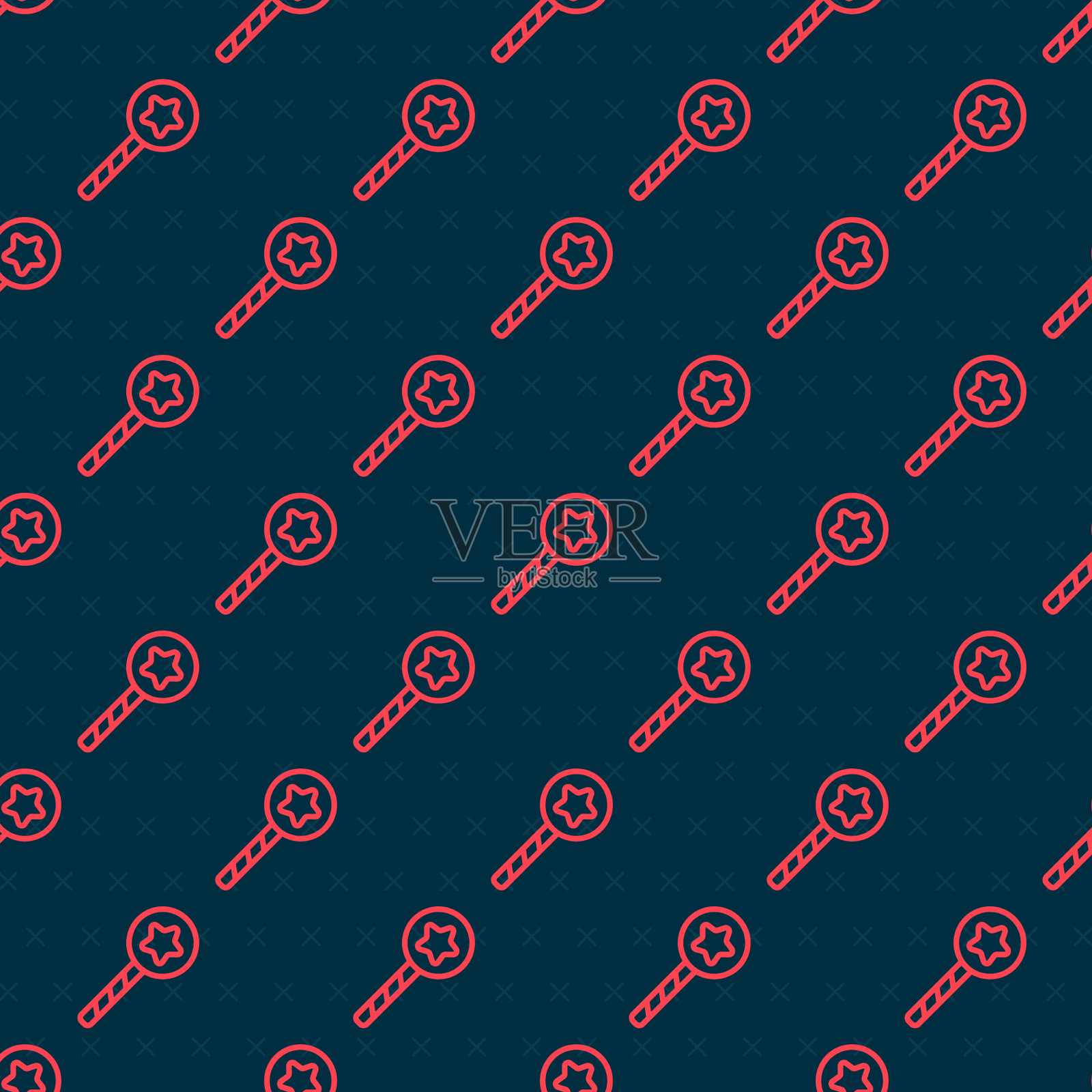 红线魔棒图标隔离无缝模式插画图片素材