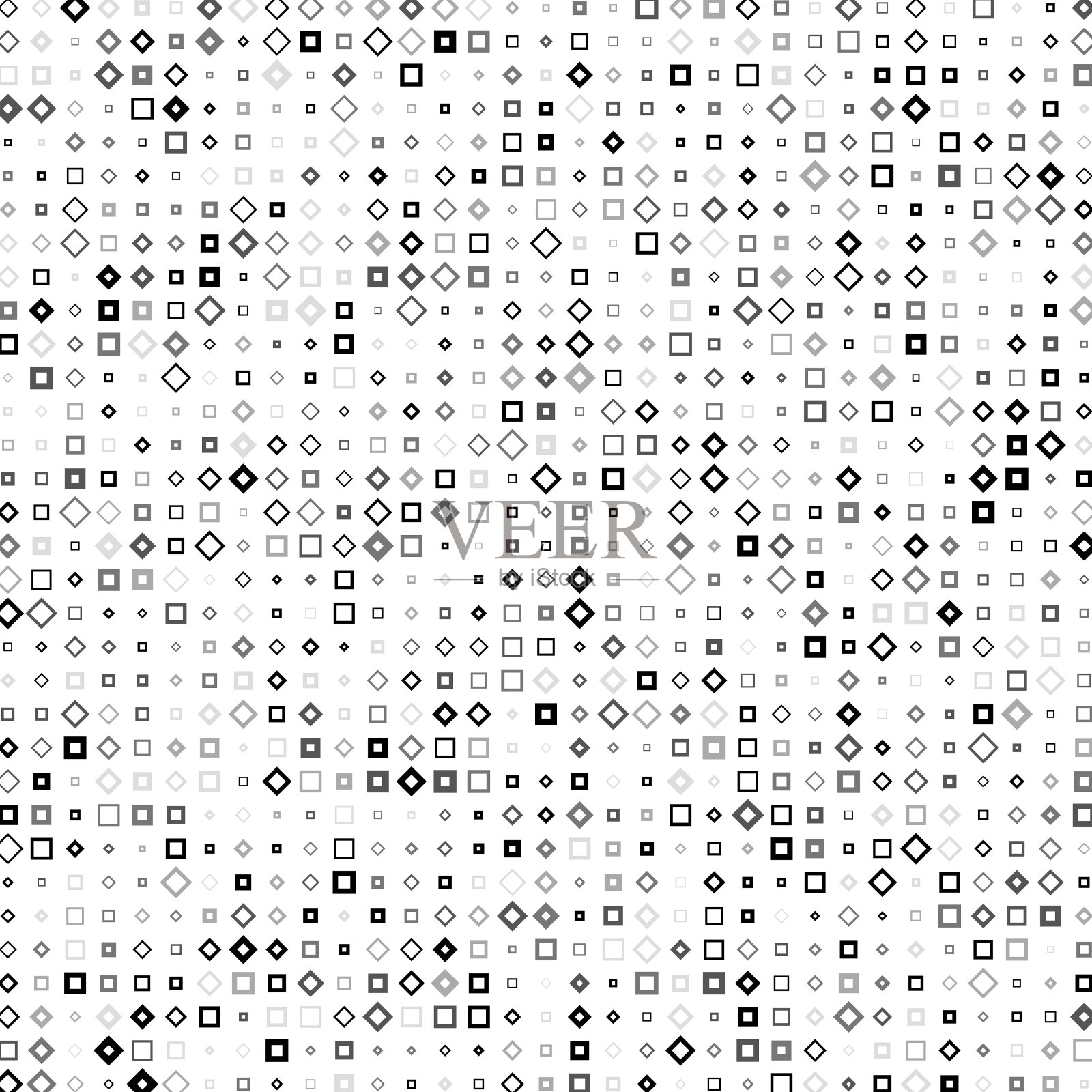 中空灰度双色调图案，仅旋转45度，正方形圆点。插画图片素材