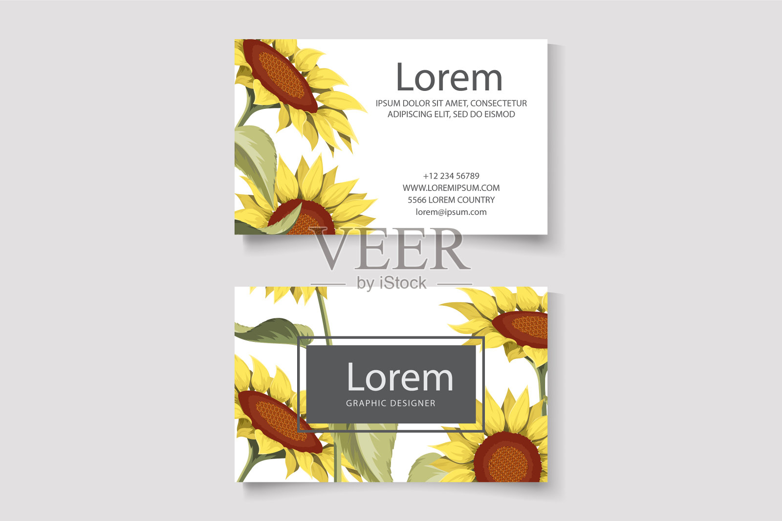 漂亮的花卉名片模板设计模板素材