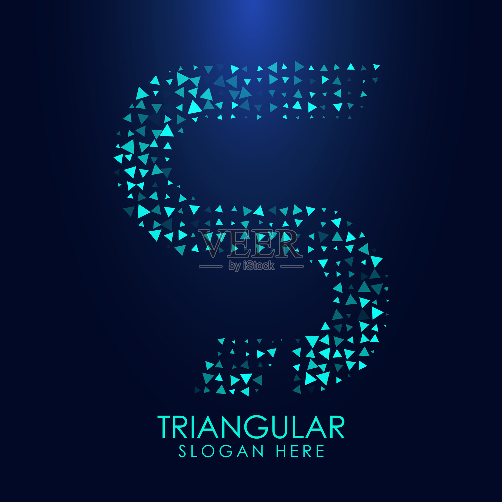 未来派的三角形半色调字母s插画图片素材