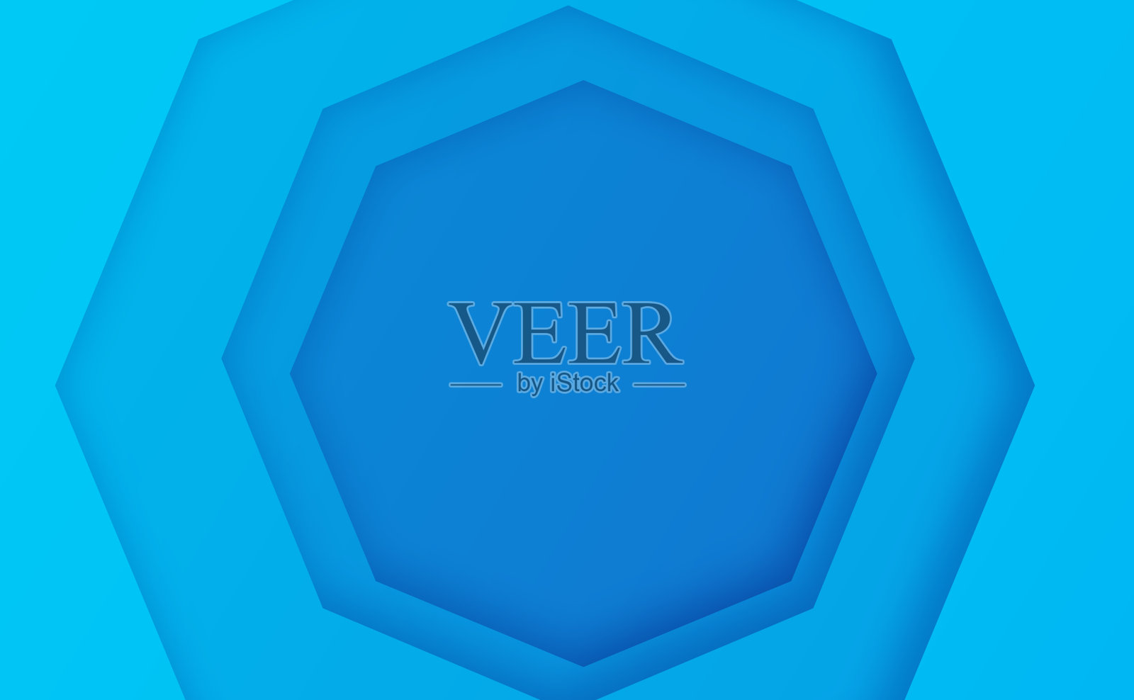 蓝色八角形图层背景插画图片素材