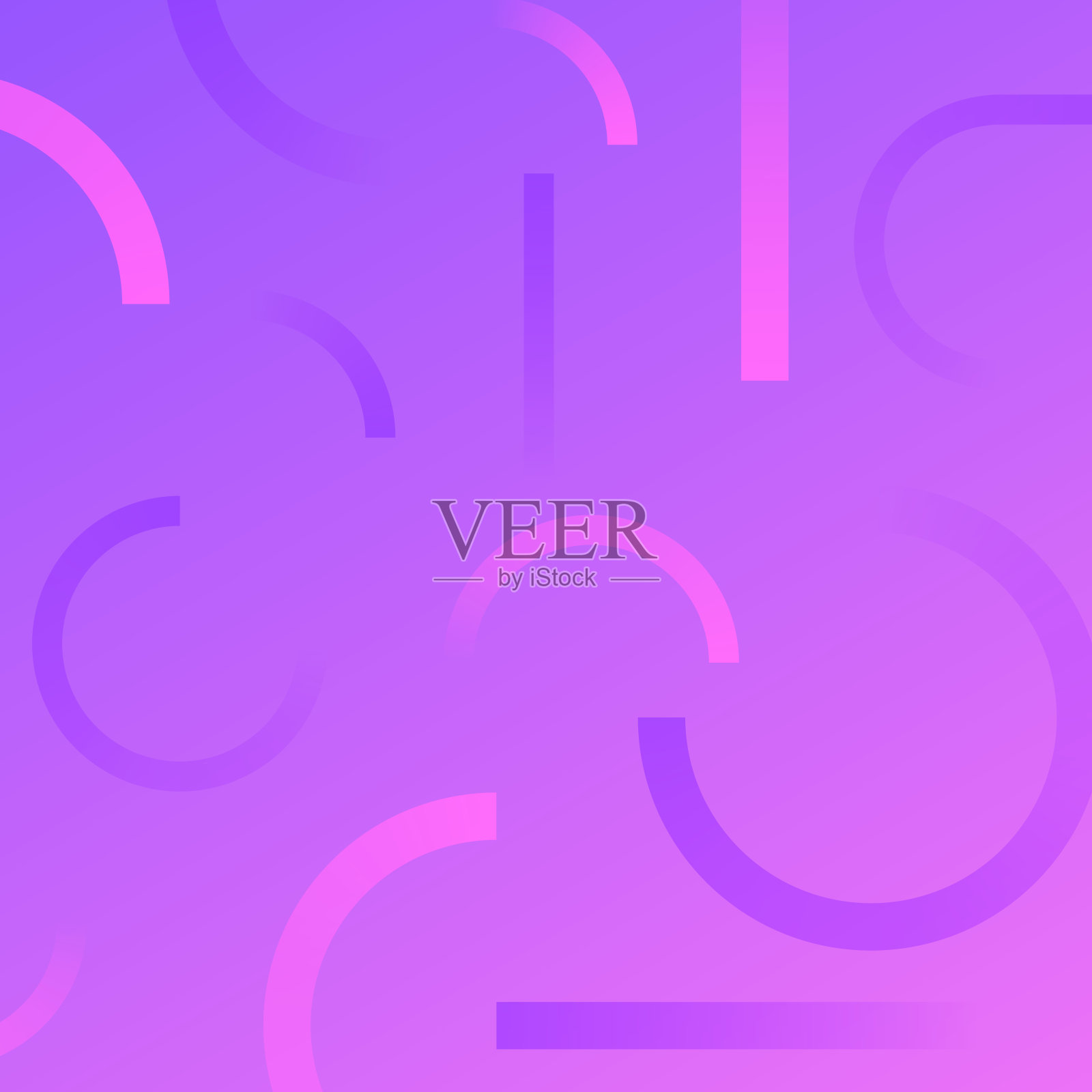 抽象设计与几何形状-时髦的紫色梯度插画图片素材